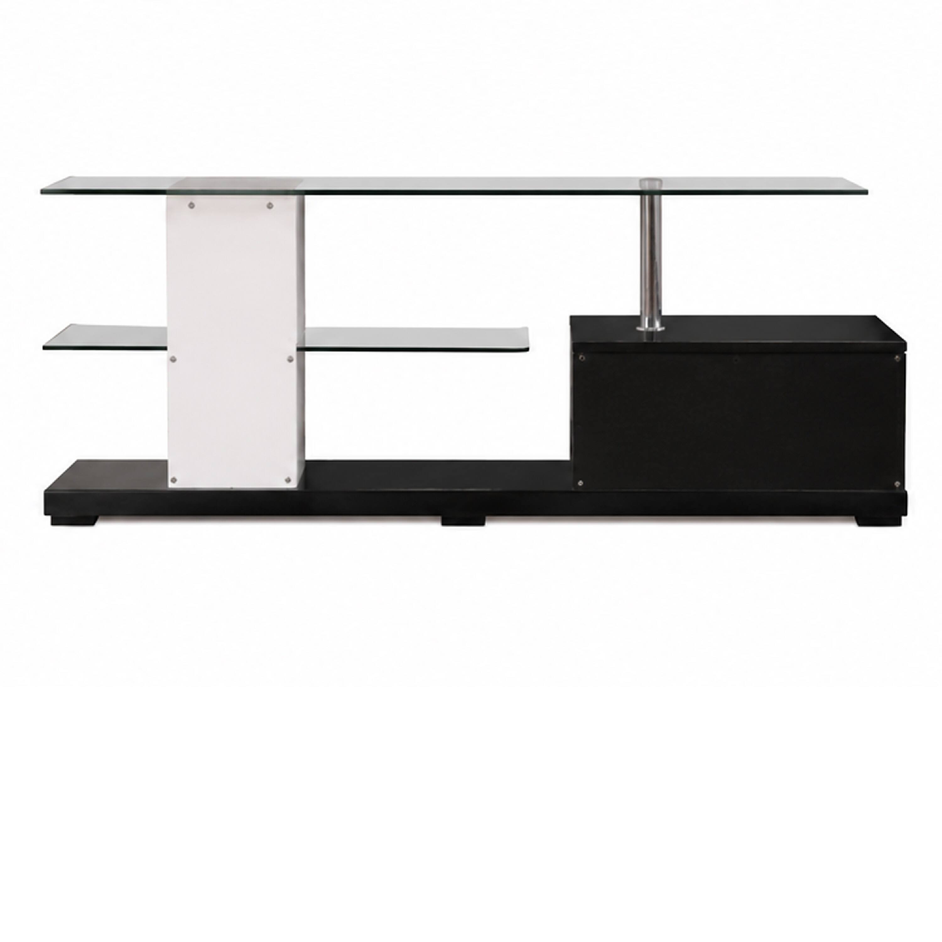 Alt View 2. Manhattan Lane - Affable TV Stand, White & Black - White & Black.