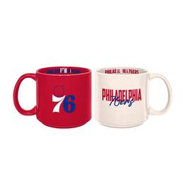 Logo Brands - Philadelphia 76ers 2-Pack 15oz. Stackable Mug Set - Multicolor