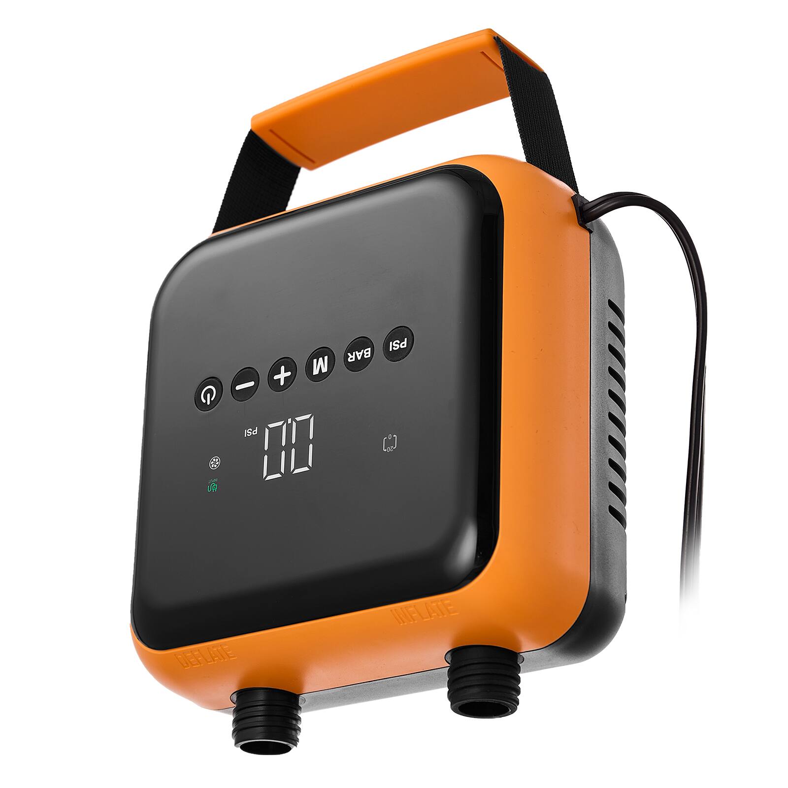 - PSI BAR
- M
- PSI
- E
- DEFLATE
- INFLATE

00

DEFLATE
INFLATE