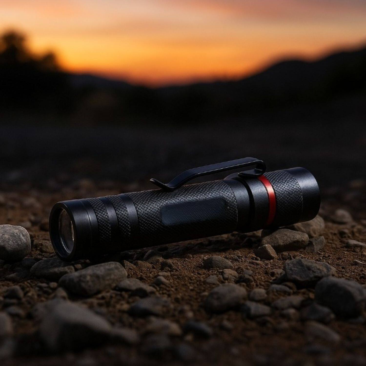 Back. Stock Preferred - Rechargeable LED Flashlight with Pure Beam - Black.
