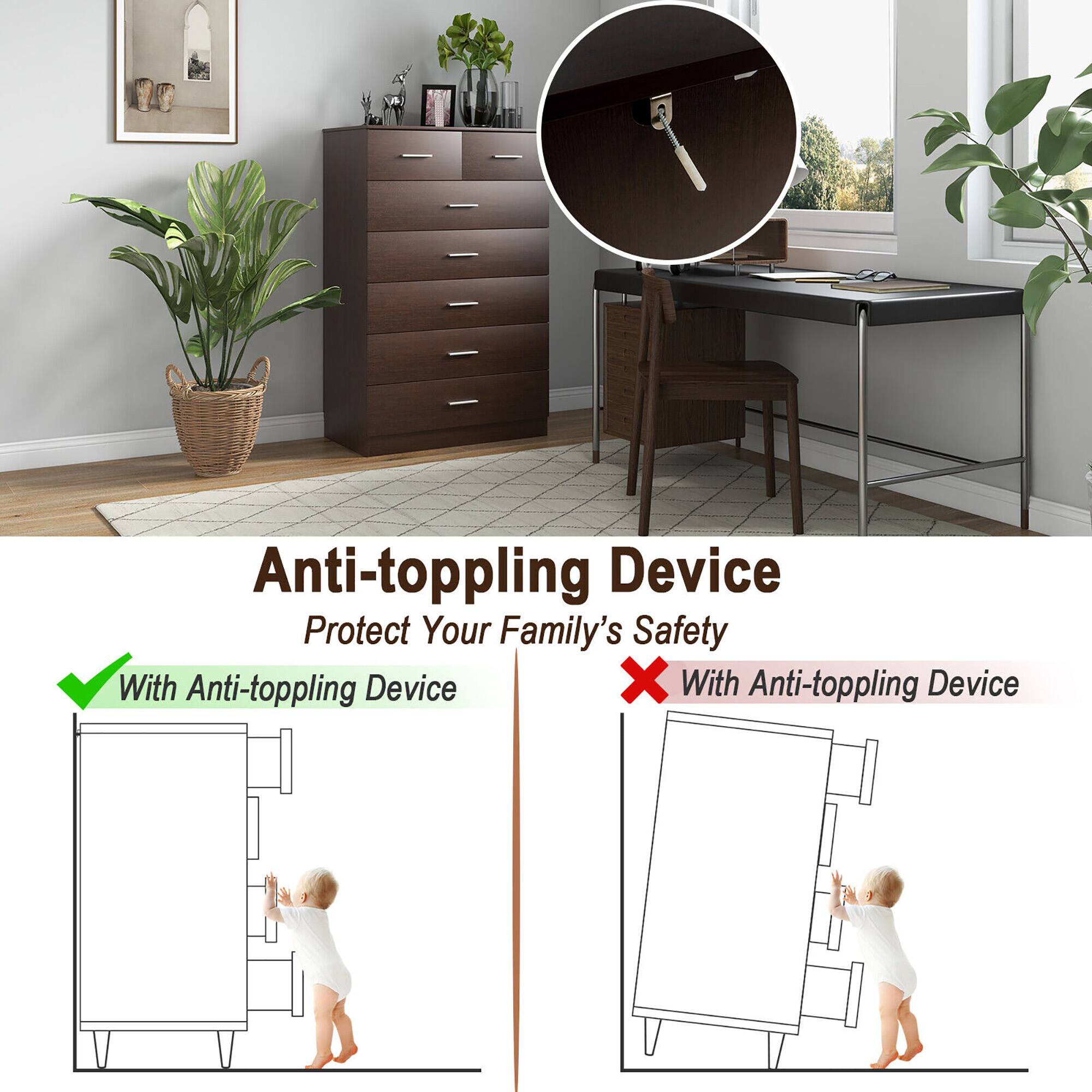 Anti-toppling Device  
Protect Your Family's Safety  
With Anti-toppling Device