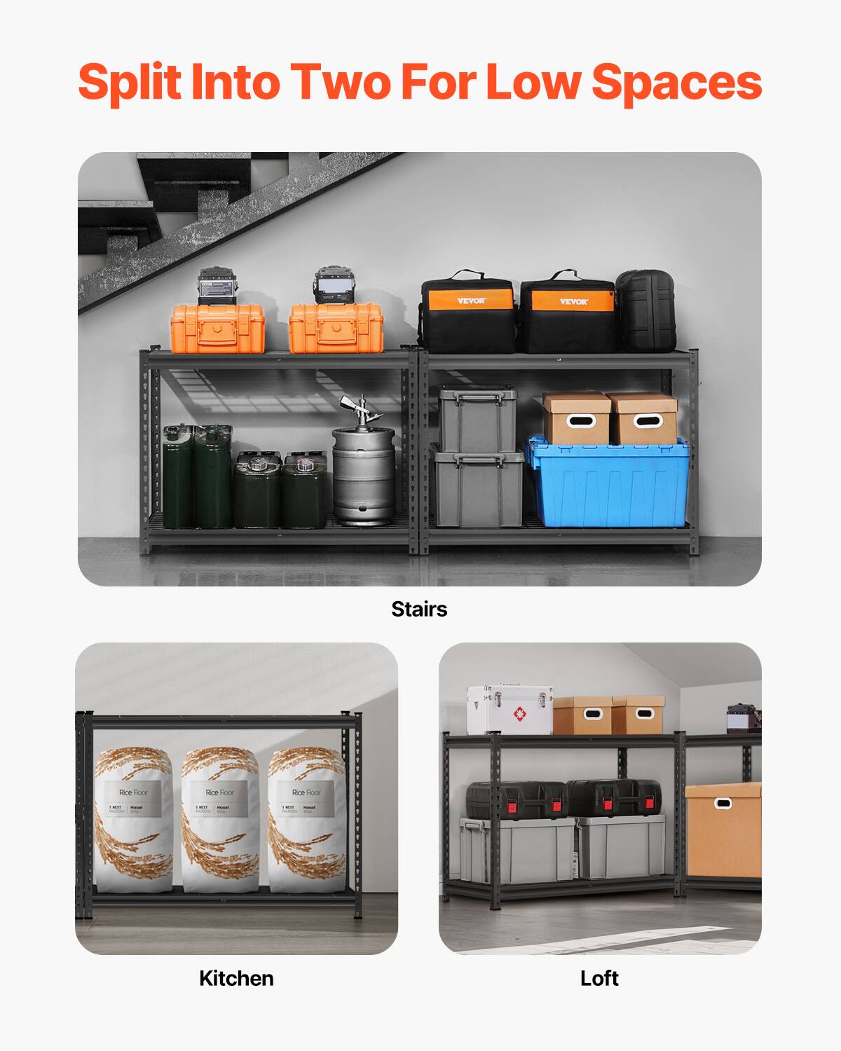 Split Into Two For Low Spaces - Stairs - Kitchen - Loft