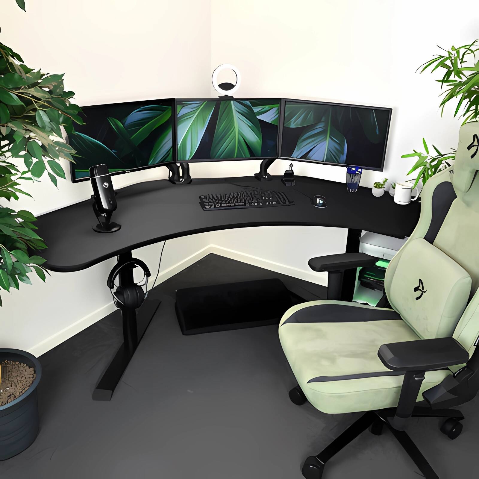 Left. Arozzi - Arozzi Arena Angelo Desk Pad - Pure Black - Pure Black.