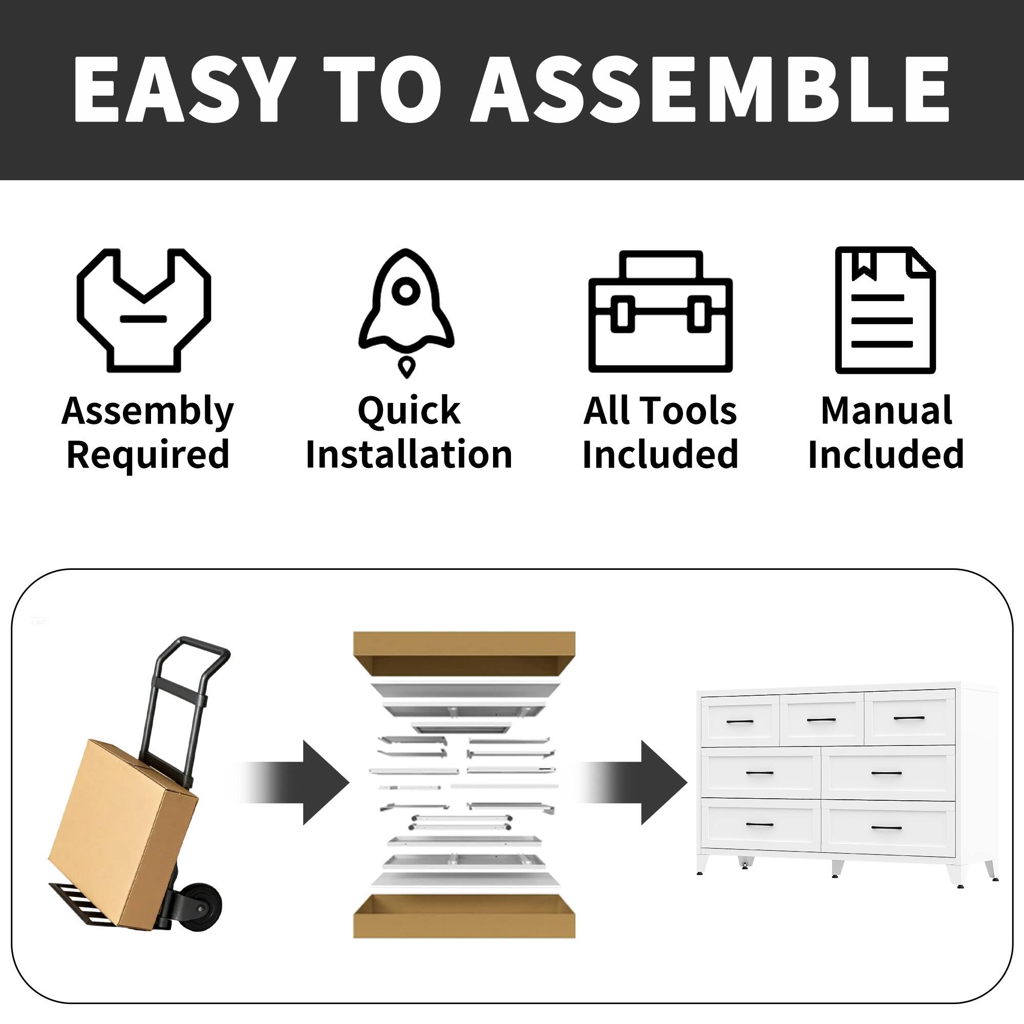 EASY TO ASSEMBLE

- Assembly Required
- Quick Installation
- All Tools Included
- Manual Included