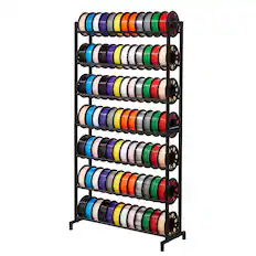 Front. VEVOR - 3D Printer Filament Storage Rack, 7 Tier Storage Shelves for 3D Printing Filaments, Filament Spool Holders Racks - Black.