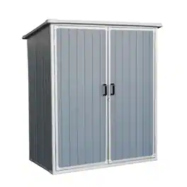 Mondawe - 5x3FT Outdoor Storage Shed Waterproof Resin Cabinet with Lockable Doors - Gray