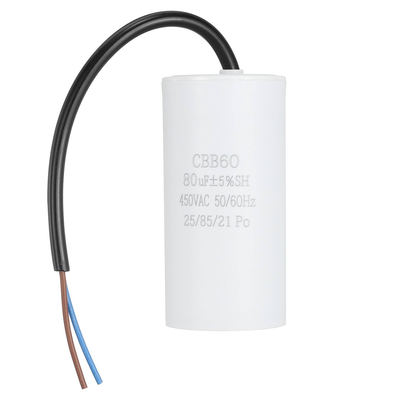 Unique Bargains - 80uF CBB60 Run Capacitor, AC 450V 2 Wires 50/60Hz Cylinder 102x50mm for Air Compressor, Water Pump - White price history on PriceWatchPro