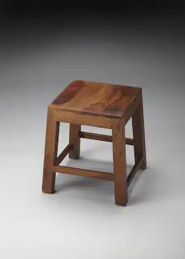 Butler Specialty - Hewett 16.5 in. W x 16.5 in. H Square Solid Wood Accent Stool - Light Brown