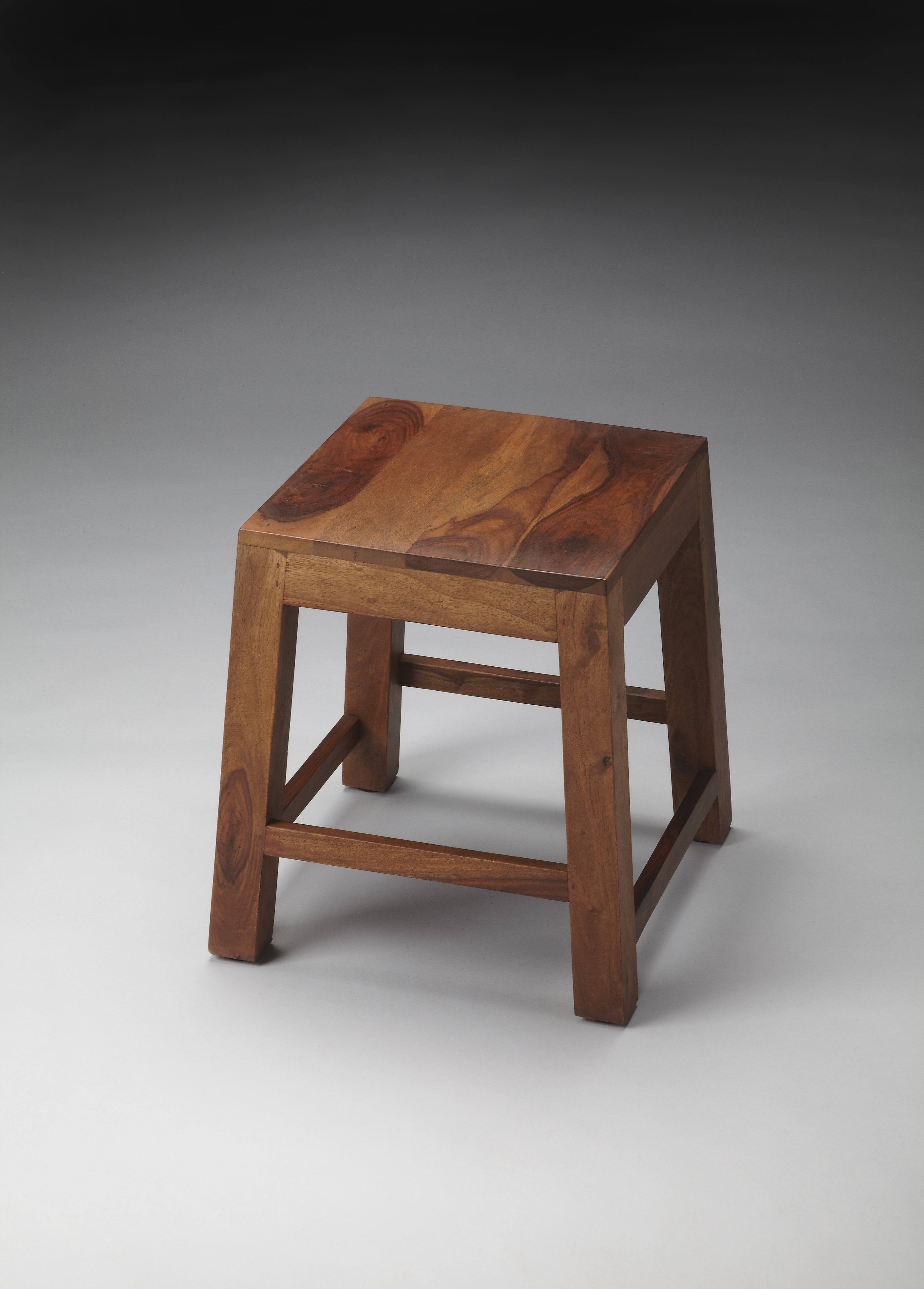 Front. Butler Specialty - Hewett 16.5 in. W x 16.5 in. H Square Solid Wood Accent Stool - Light Brown.