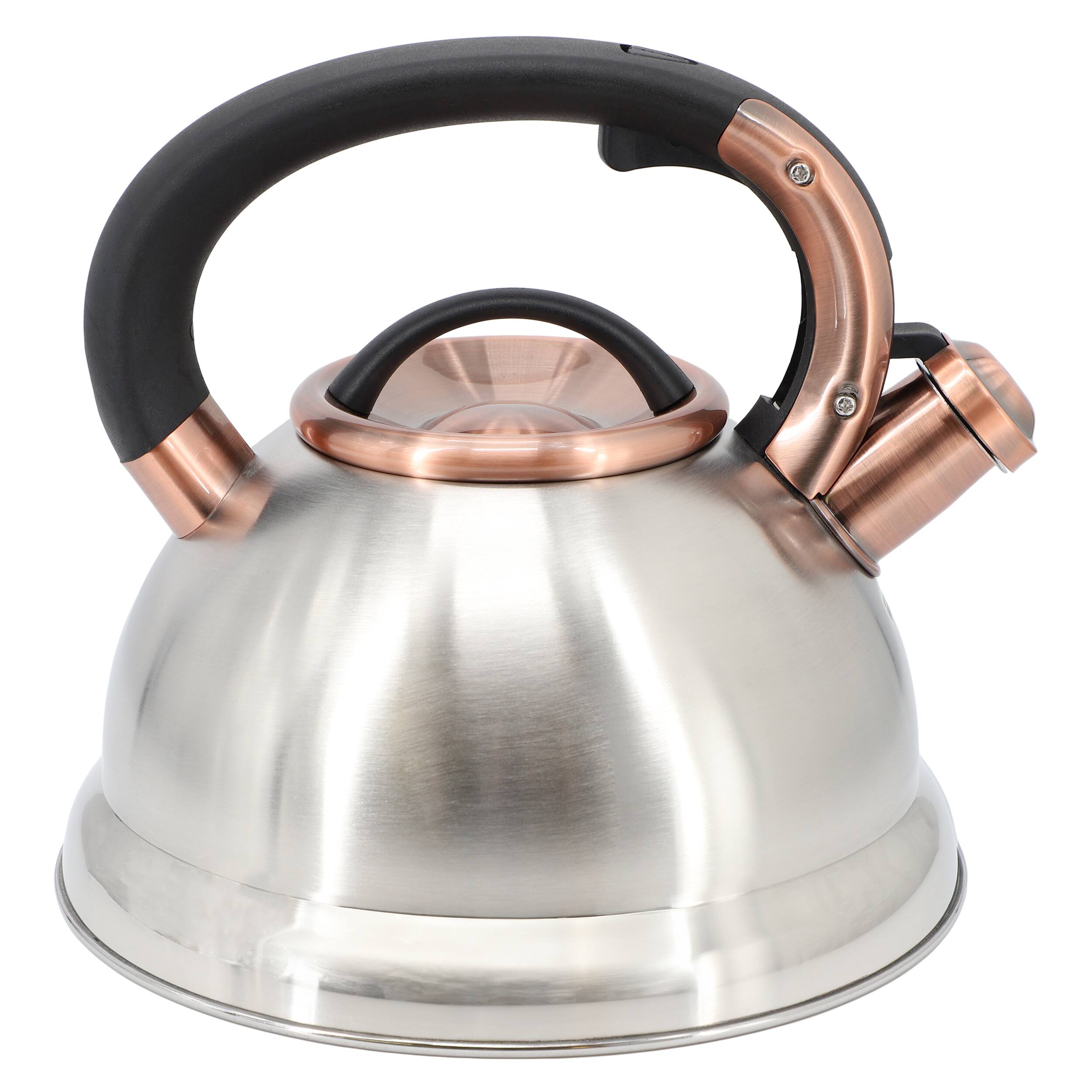 Alt View 2. Mr. Coffee - Mr. Coffee Flintshire 2.2 Quart Stainless Steel Whistling Tea Kettle in Silver - Silver.