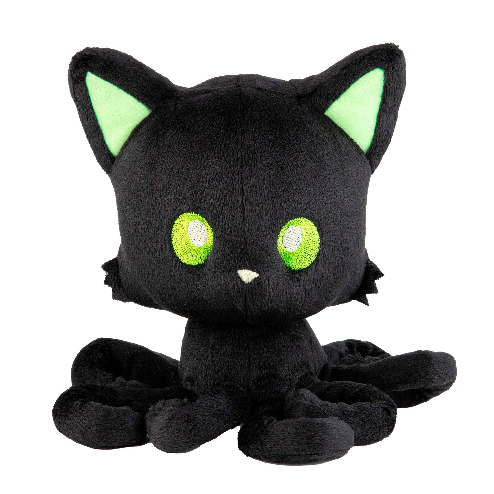 Front. Tentacle Kitty - Tentacle Kitty Moonlight Glow-In-The-Dark 6 Inch Plush - Black.