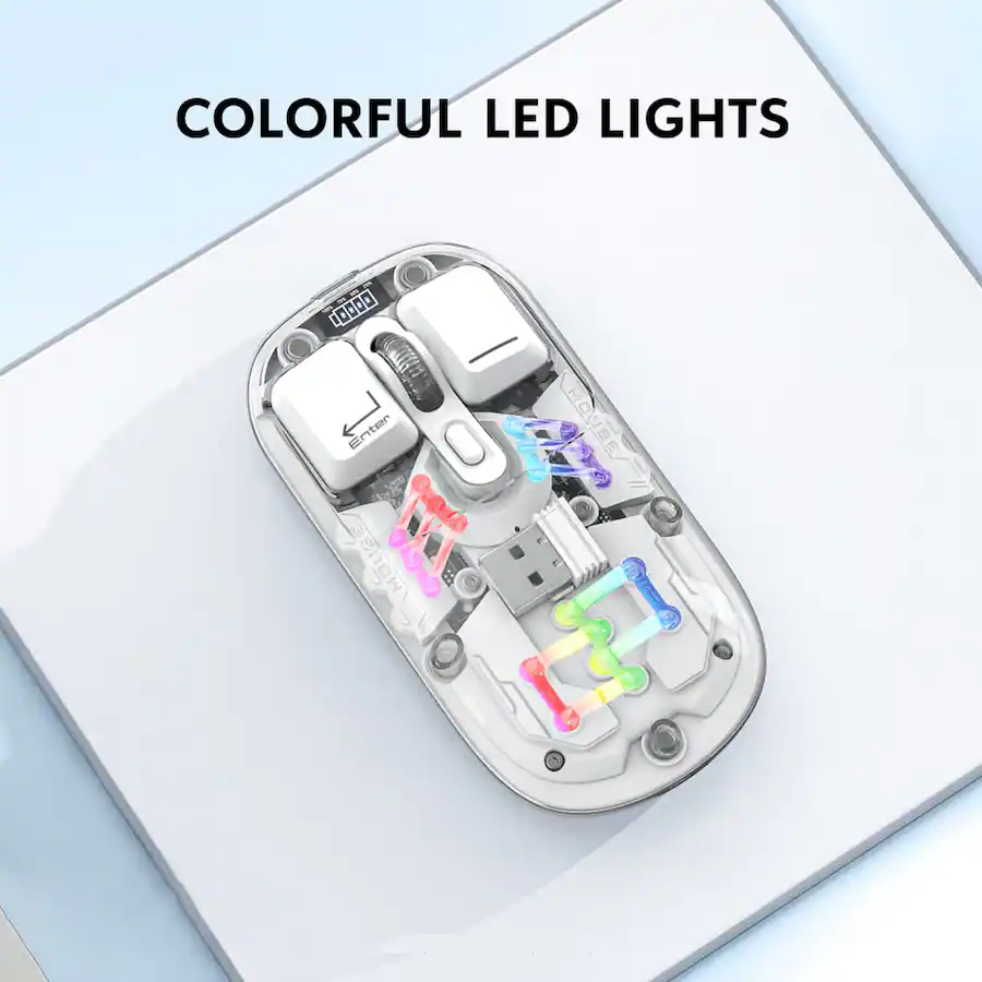 Light Mouse Shell SaharaCase Wireless Mouse | Transparent Shell LED Lights | Rechargable ...