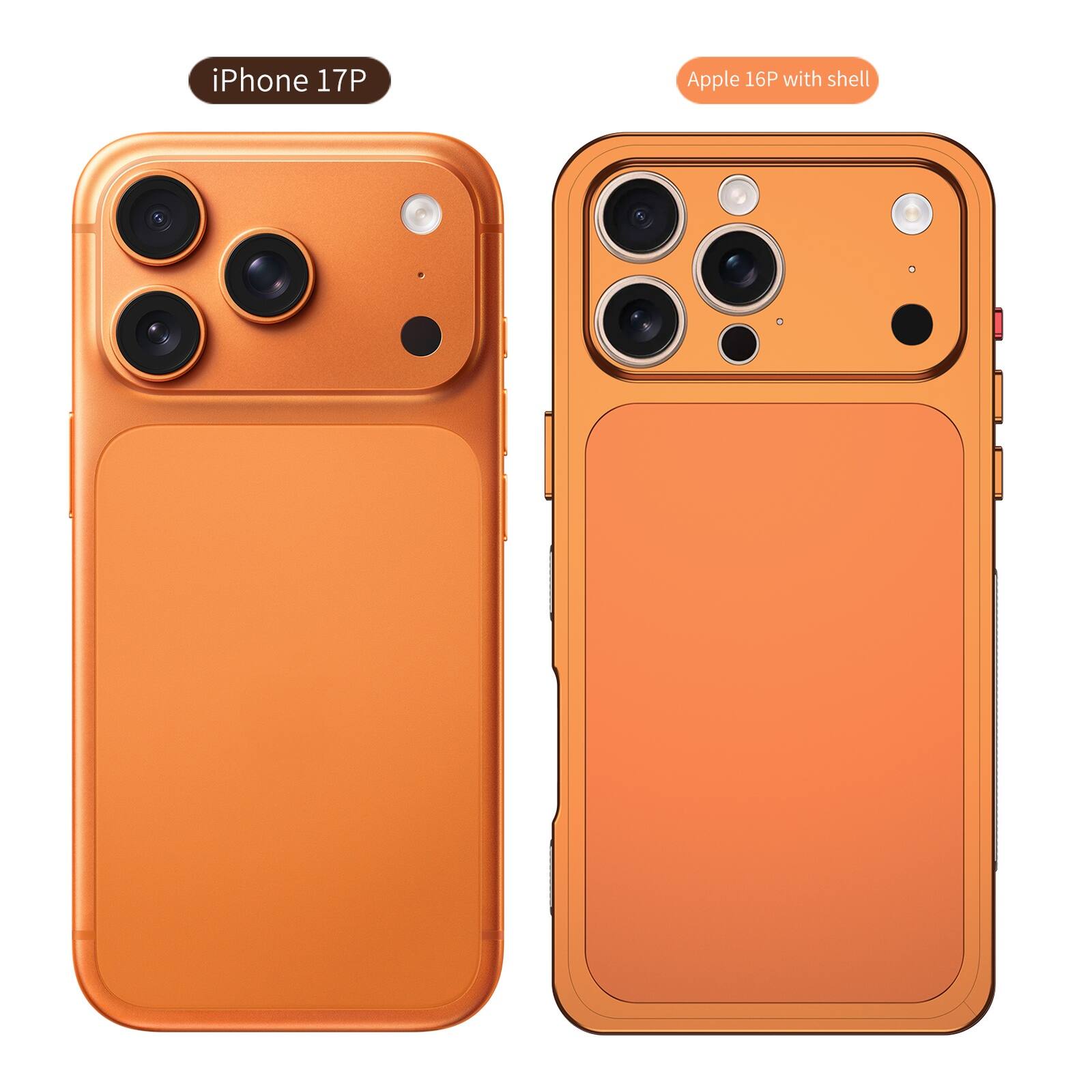 iPhone 17P  
Apple 16P with shell