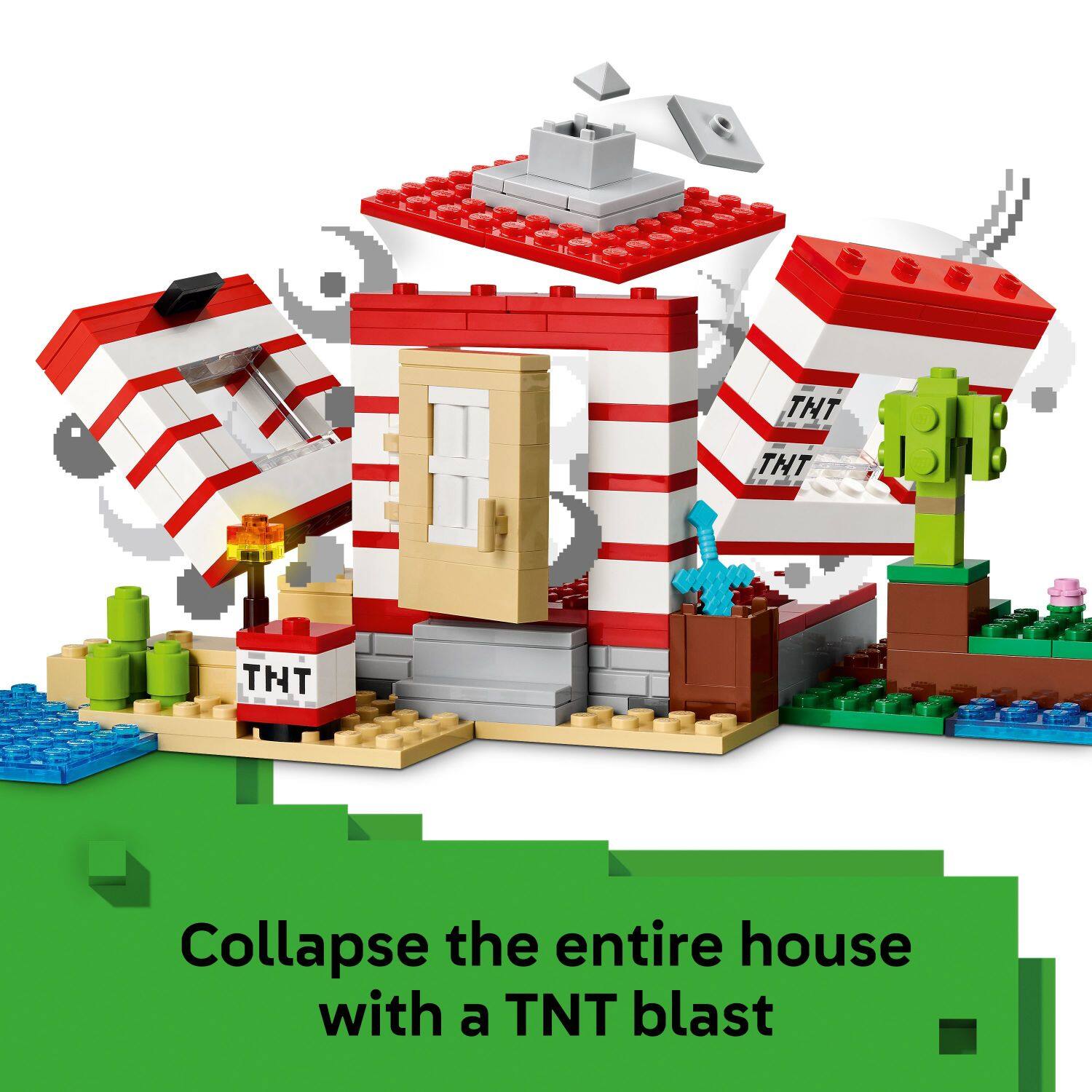 Collapse the entire house with a TNT blast.