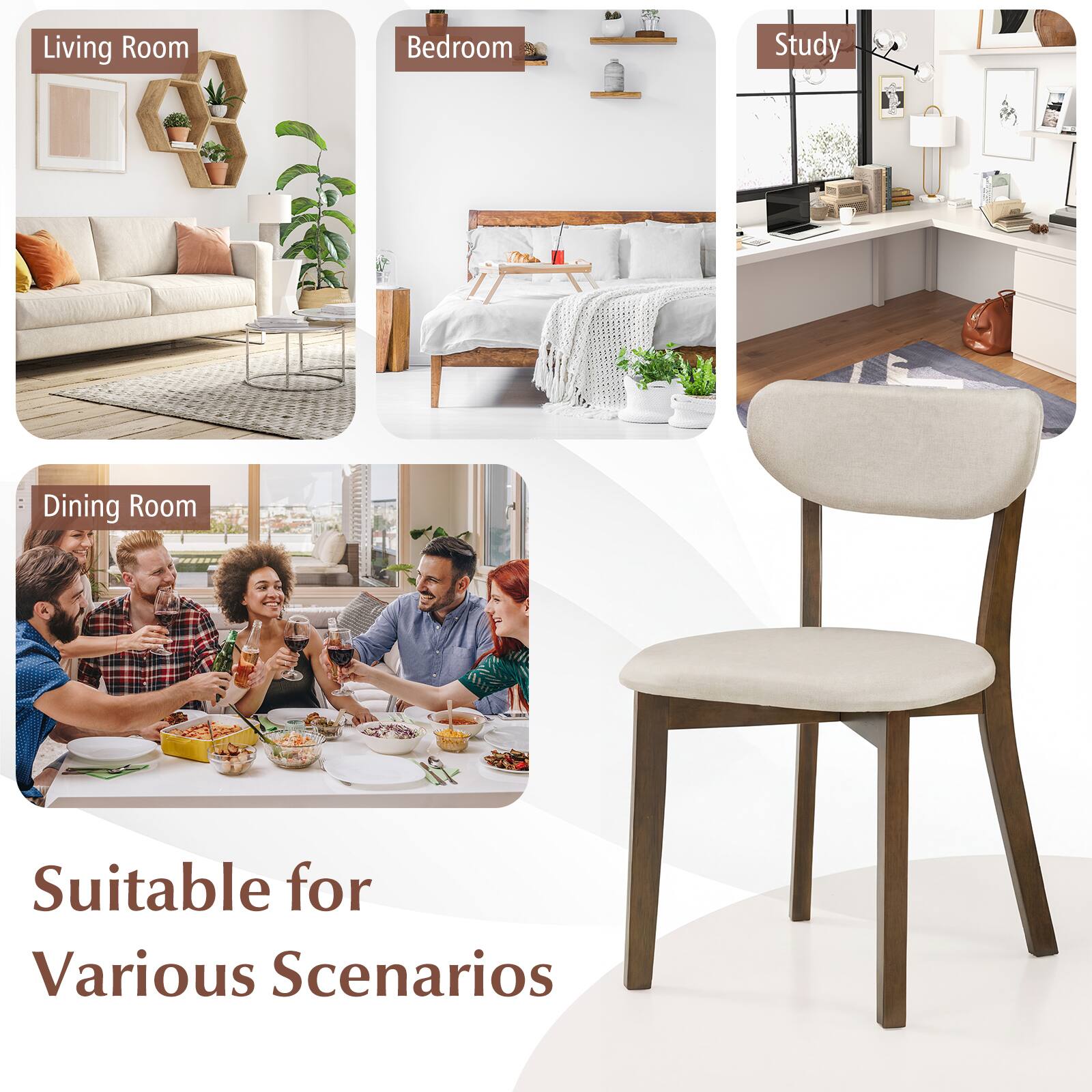 Living Room  
Bedroom  
Study  
Dining Room  

Suitable for Various Scenarios