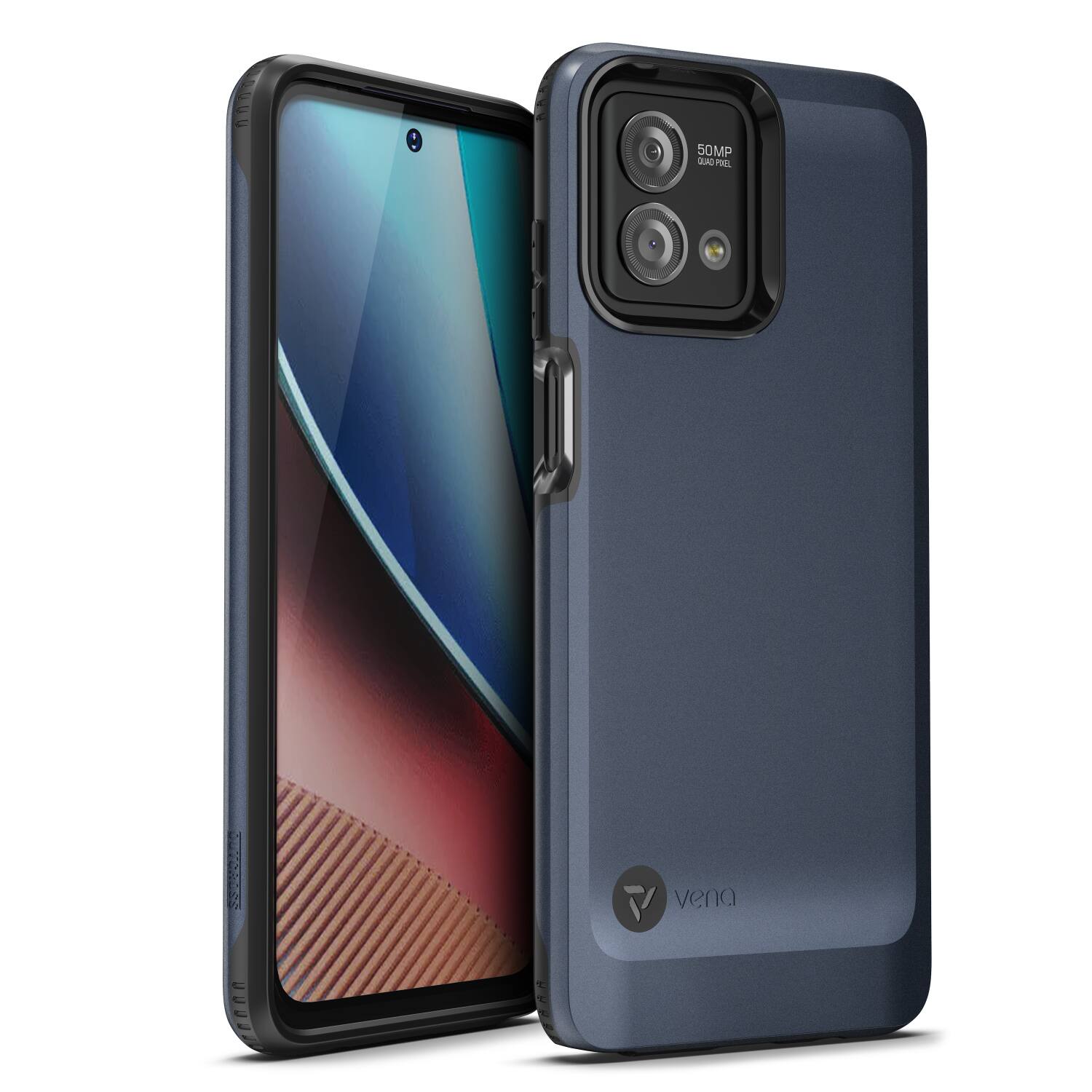 Vena - Outcross for Motorola Moto G Stylus 5G Case with Military Grade Dual Layer Drop Protection - Slate - Blue