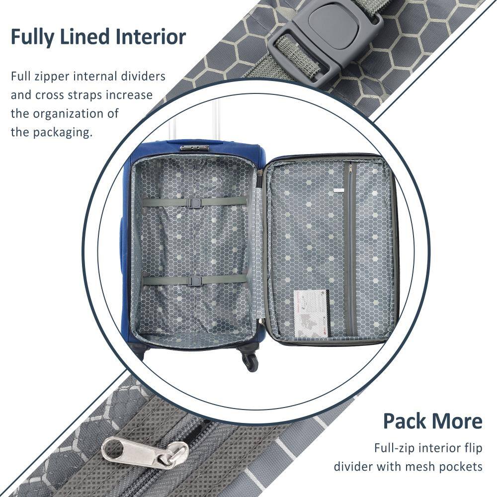 Fully Lined Interior  
Full zipper internal dividers and cross straps increase the organization of the packaging.

Pack More  
Full-zip interior flip divider with mesh pockets