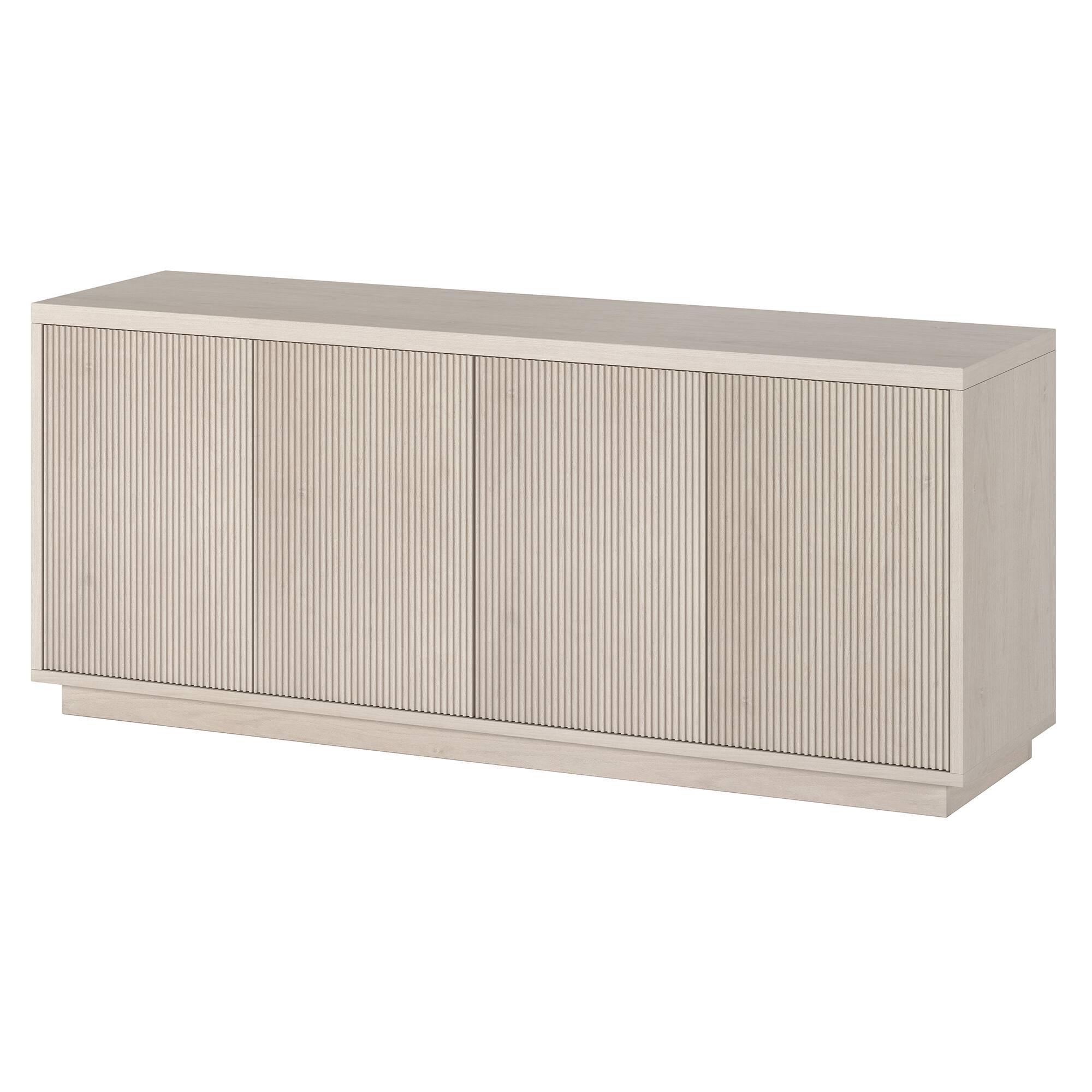 Left. Hudson&Canal - Hanson Rectangular Fluted TV Stand for TV's up to 65" in Alder White - Alder White.