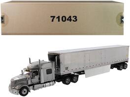 International LoneStar Sleeper Cab Silver w/ 53' Reefer Refrigerated Chrome Plated Van Trailer 1/50 by Diecast Masters