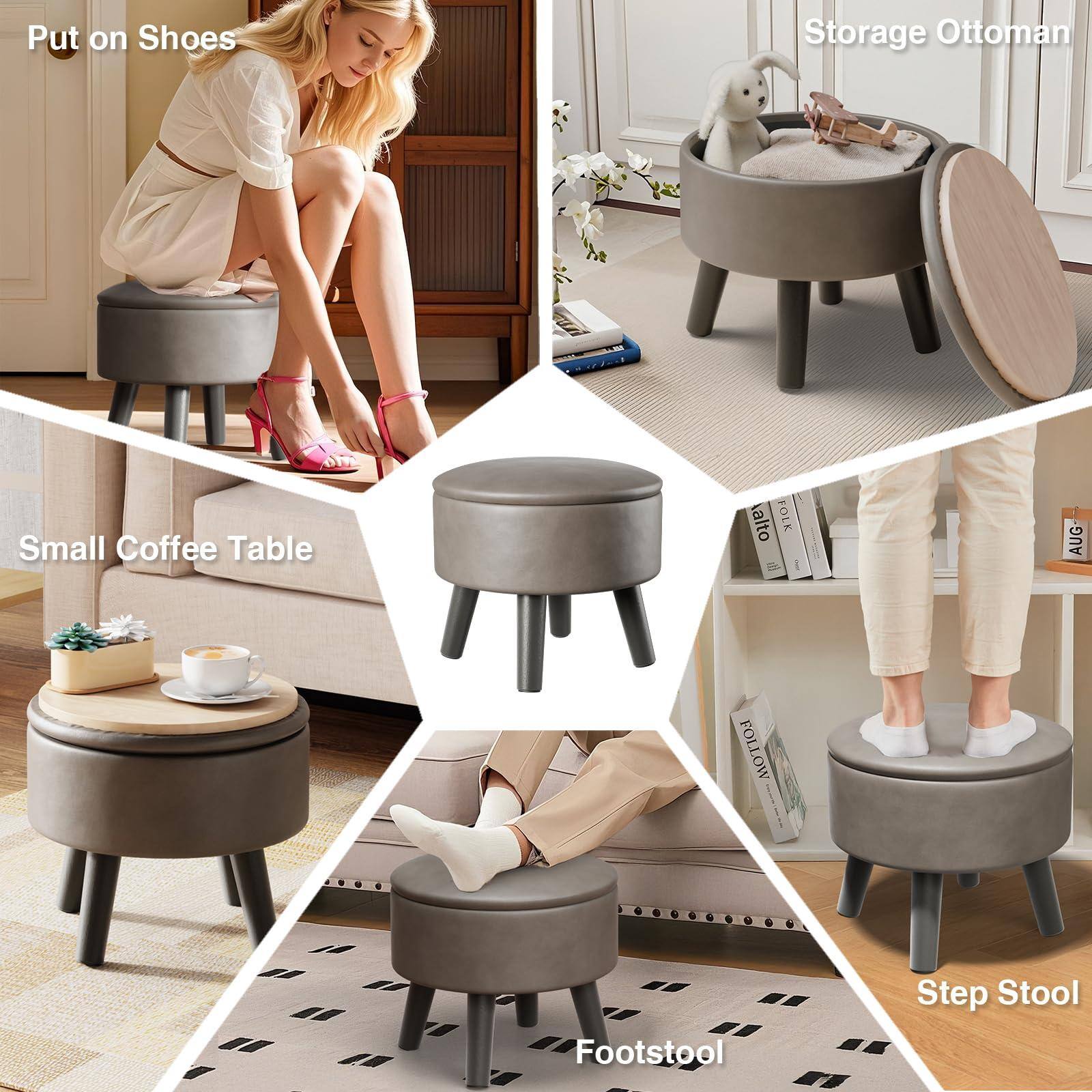 - Put on Shoes
- Storage Ottoman
- Small Coffee Table
- Footstool
- Step Stool