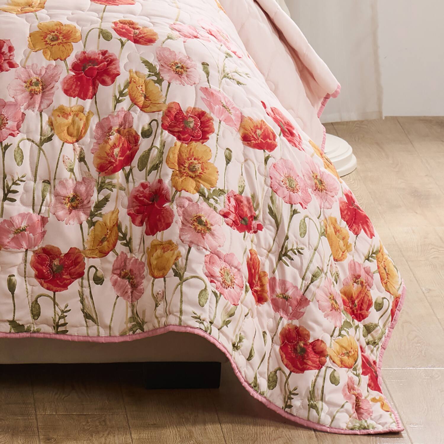 Back. Greenland Home Fashions - Greenland Home Fashions 100% Brushed Microfiber Breeze Quilt 3 Piece Set Full/Queen Blush - Blush.