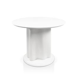 Furniture of America - Elara Iron Base Pedestal Round Dining Table - White