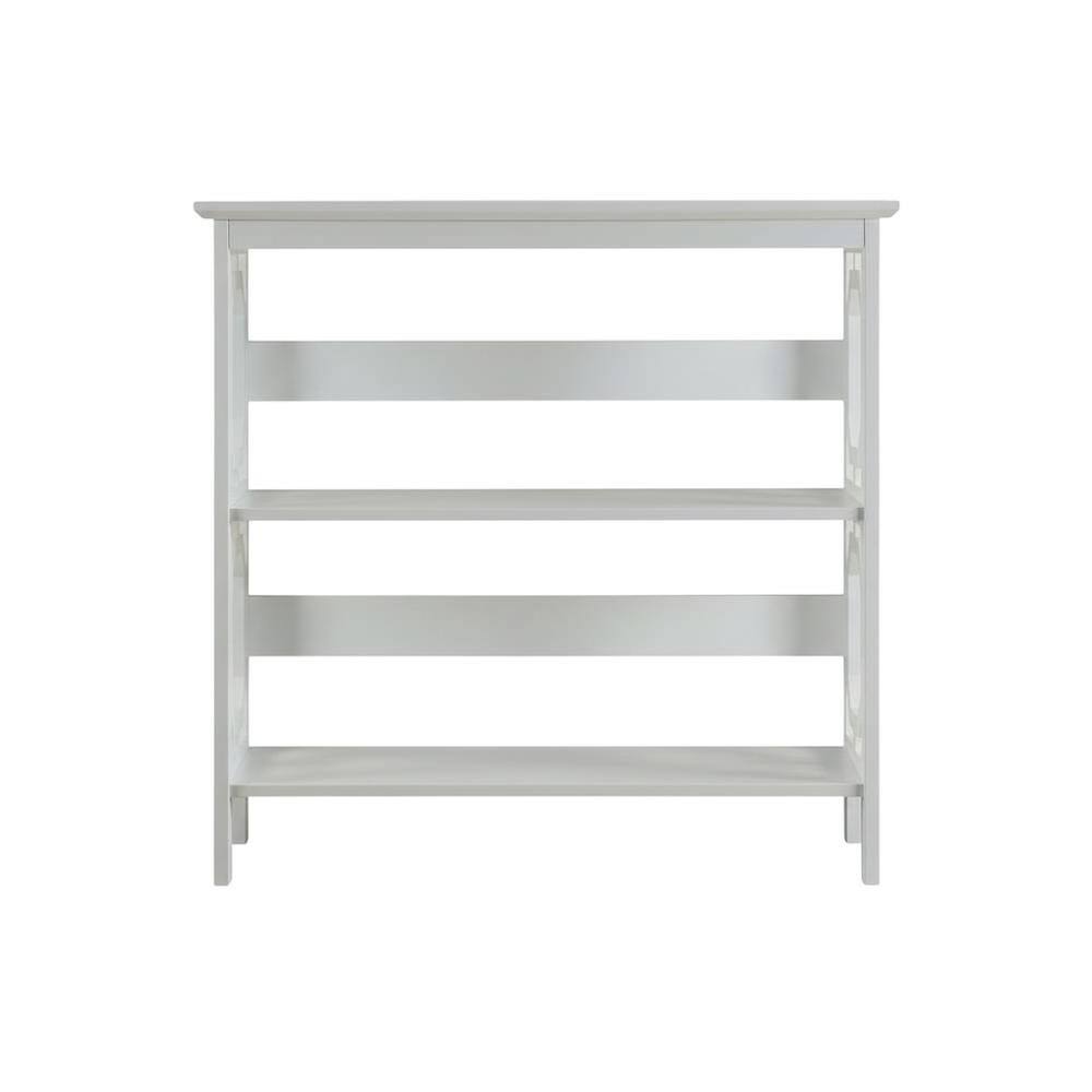 Angle. FurniFact - 3-Tier Bookcase with Durable Non-Lead Base Paint Finish - White.