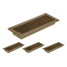 Unique Bargains - 4x12 Inch Floor Vent Covers, 6pcs Heavy Duty Metal Walkable Air Vent Covers, Adjustable Air Supply Lever for Home Office - Black