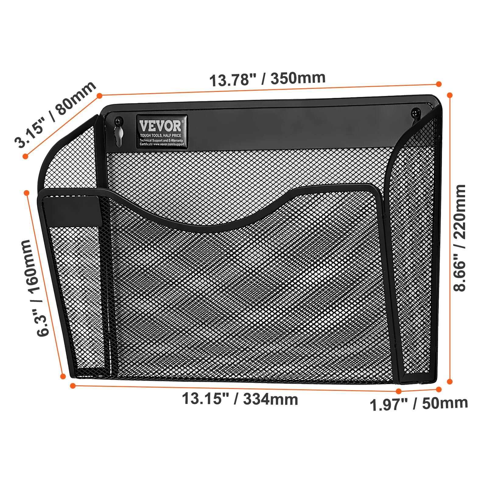 - 80mm / 3.15"
- 160mm / 6.3"
- 13.78" / 350mm
- 13.15" / 334mm
- 220mm / 8.66"
- 1.97" / 50mm

VEVOR  
TOUGH TOOLS, HALF PRICE  
Technical Support and Customer Service  
Contact us for support and assistance