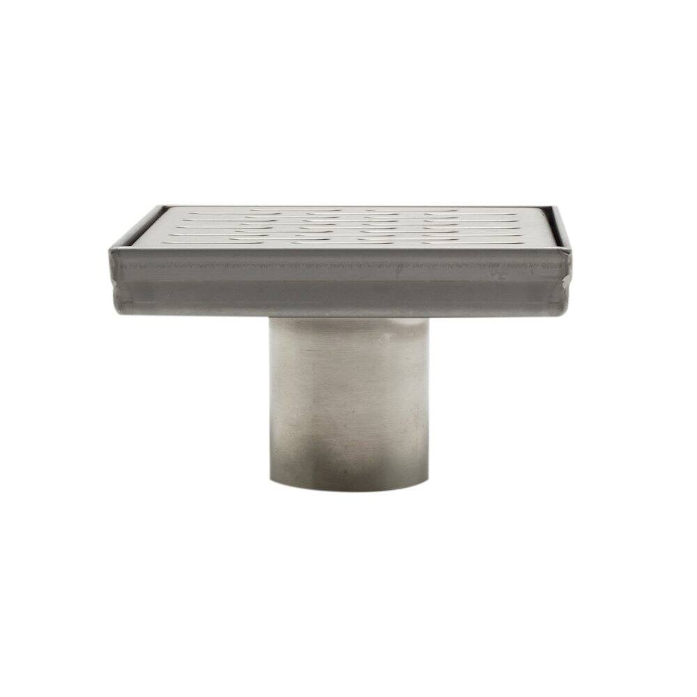 Alt View 1. Alfi - ABSD55C 5" x 5" Modern Square Stainless Steel Shower Drain with Groove Holes - Silver.