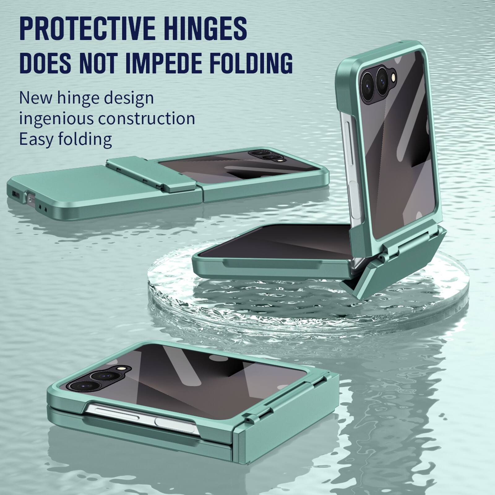 PROTECTIVE HINGES DOES NOT IMPEDE FOLDING

New hinge design
ingenious construction
Easy folding