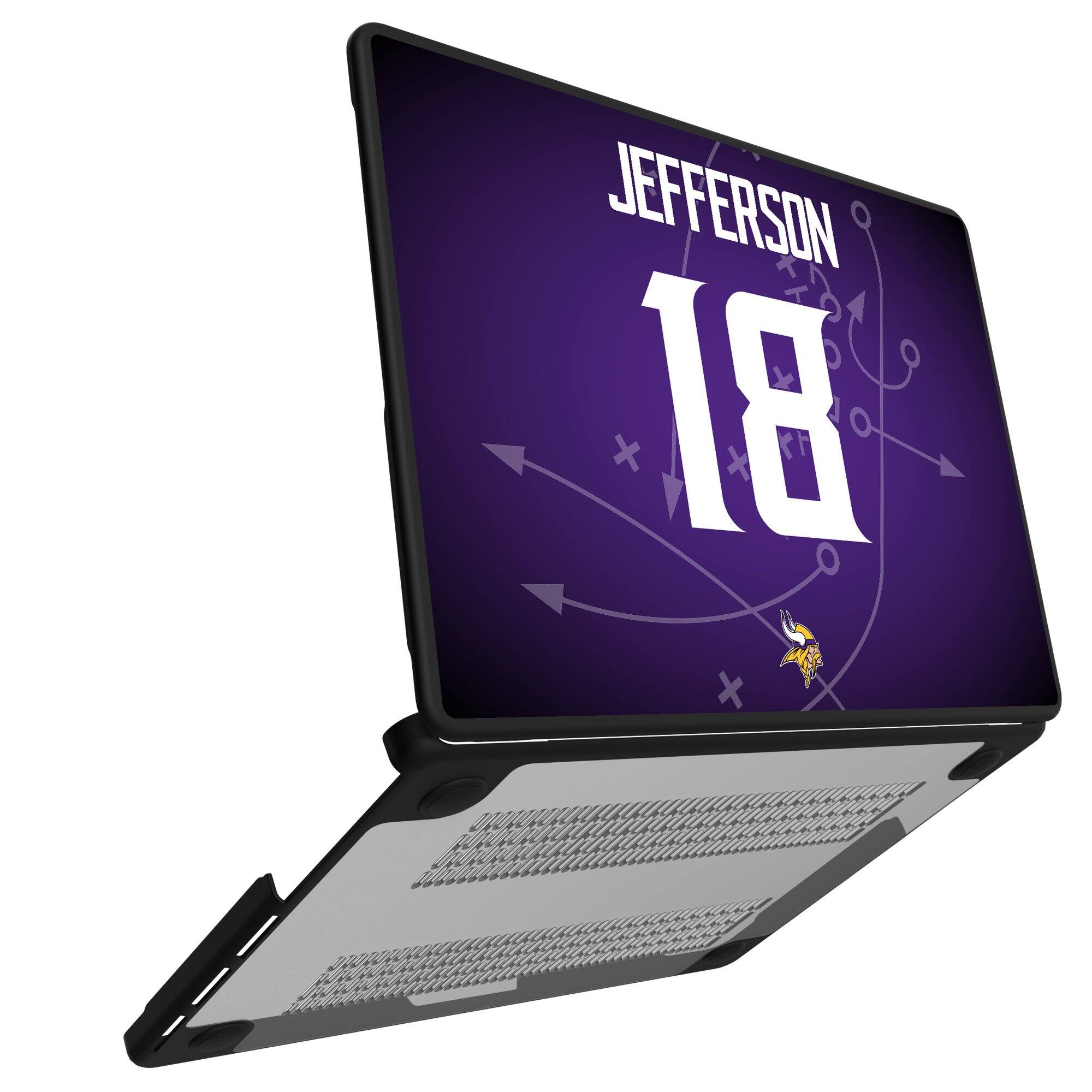 Alt View 1. Keyscaper - Justin Jefferson Minnesota Vikings MacBook Case - Pro 13 in - Multicolor.