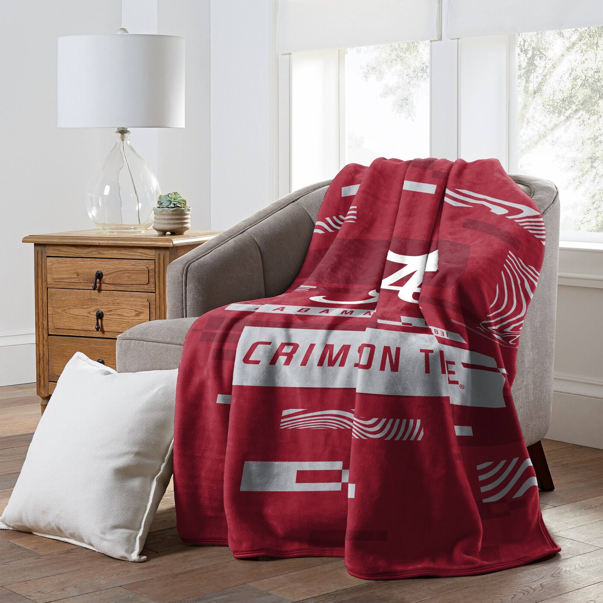 Alt View 2. Northwest - Alabama Crimson Tide 50" x 60" Digitize Raschel Throw Blanket - Red.
