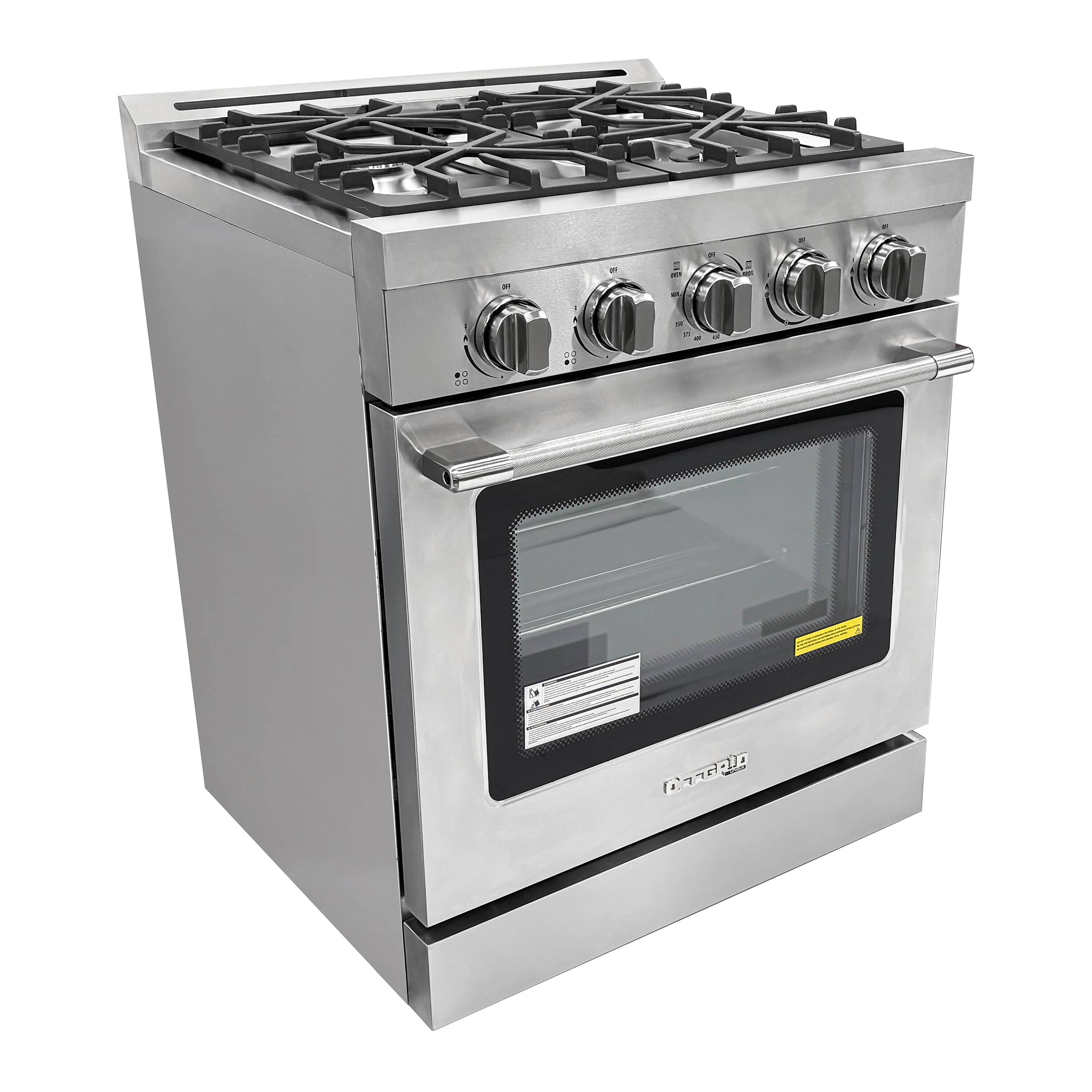Alt View 2. Unique Appliances - Off-Grid 30 in. Wide 4 Burner 5.1 Cu. Ft. Freestanding LP Gas Range with Waist-High Broiler and Manual Clean - Stainless Steel.
