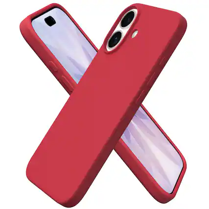 Front. Ornarto - ORNARTO Designed for iPhone 17 Case 6.3", Liquid Silicone Soft Gel Rubber Shockproof Protective Case-Red - Red.