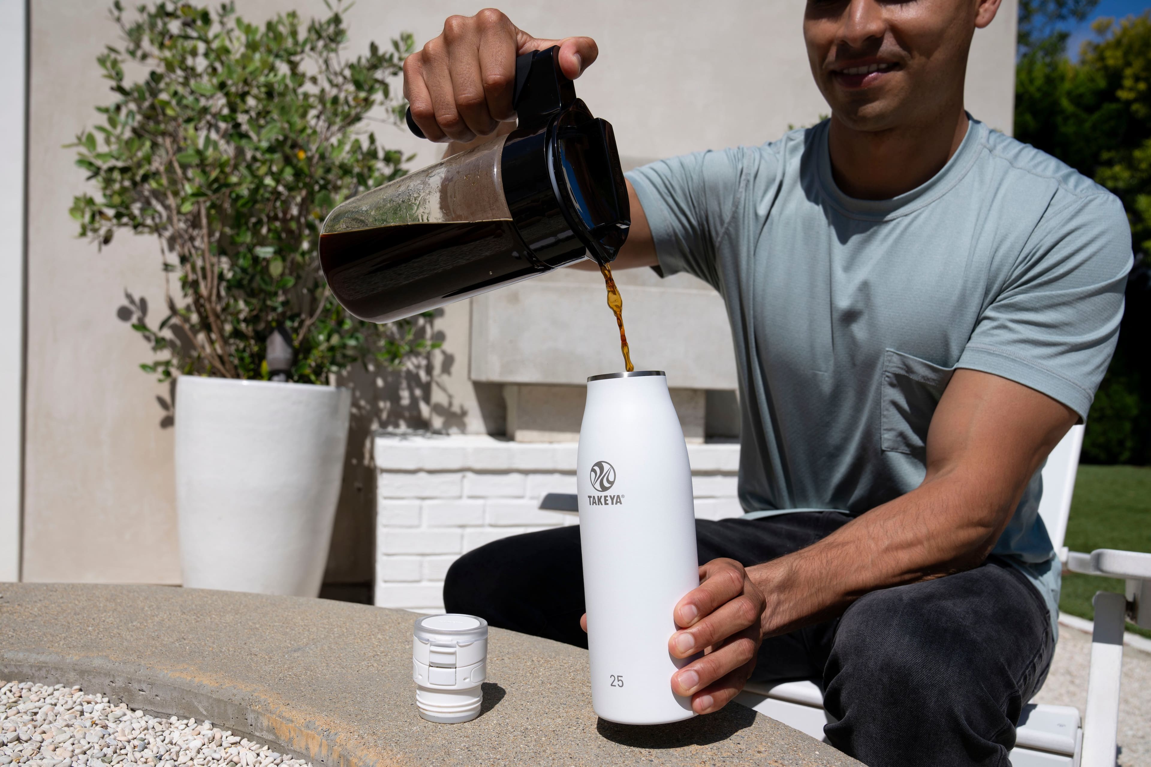 Alt View 13. Takeya - Traveler 25-oz. Leakproof Flip-Lock Mug - Arctic.