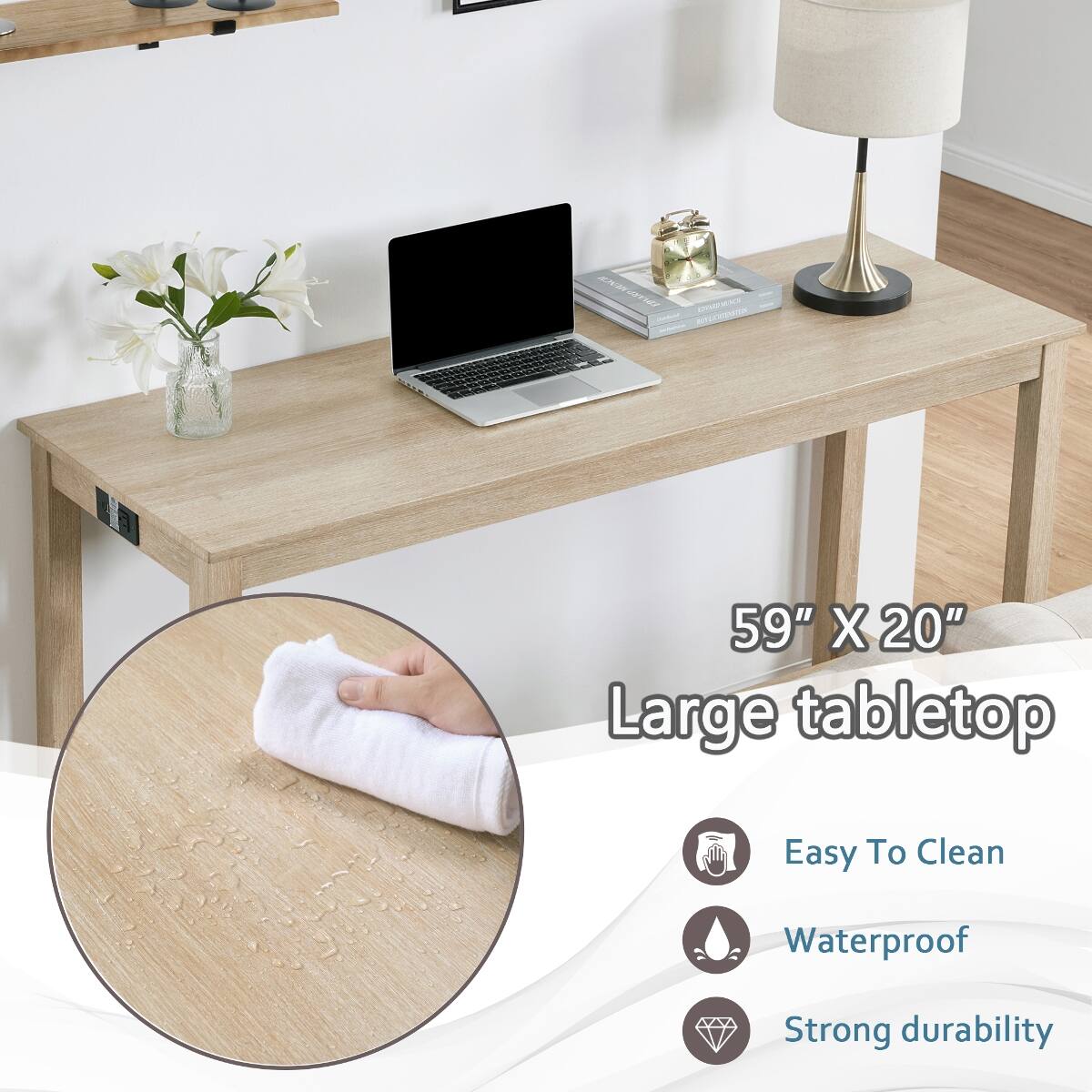 REDNI EBERGE

59" X 20" Large tabletop

Easy To Clean

Waterproof

Strong durability
