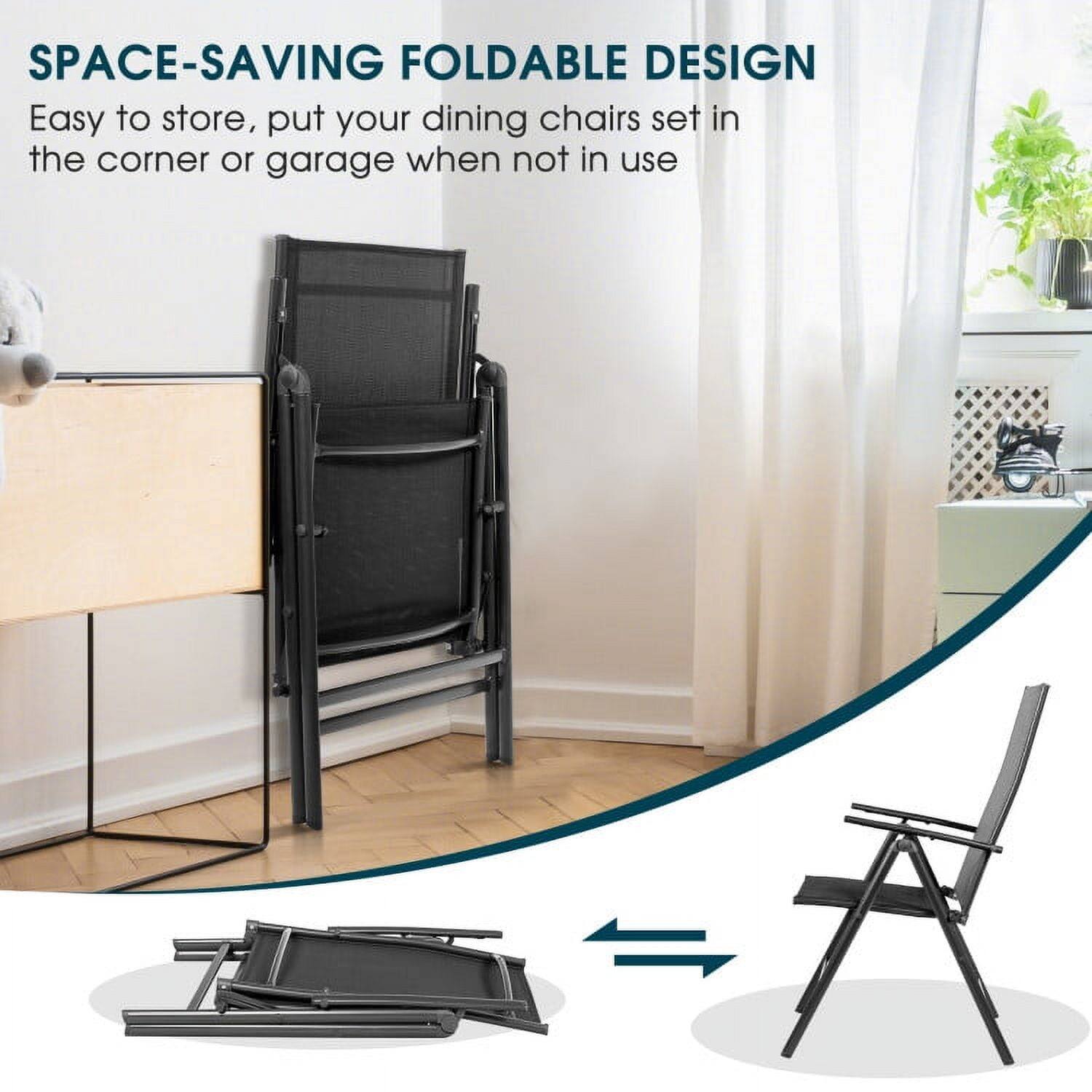 SPACE-SAVING FOLDABLE DESIGN  
Easy to store, put your dining chairs set in the corner or garage when not in use