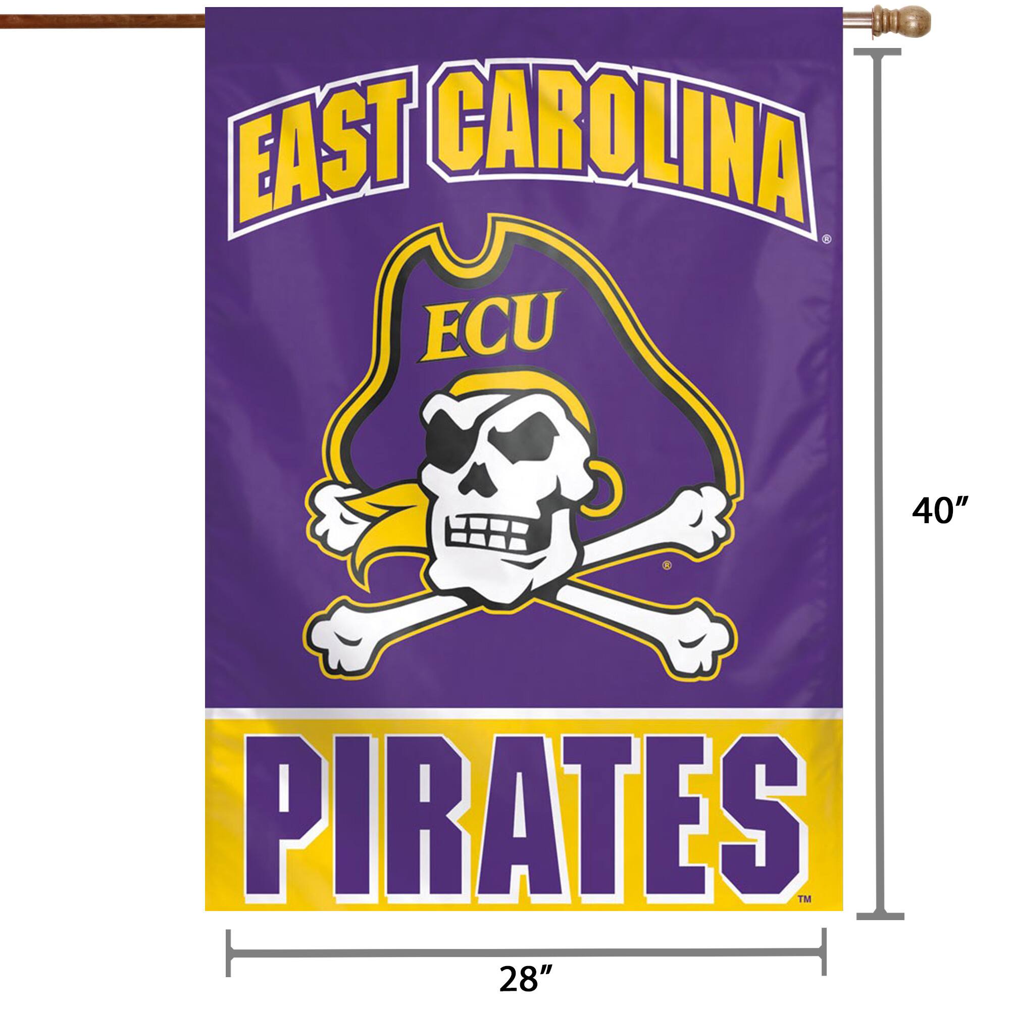 EAST CAROLINA ECU  
PIRATES  
40" x 28"