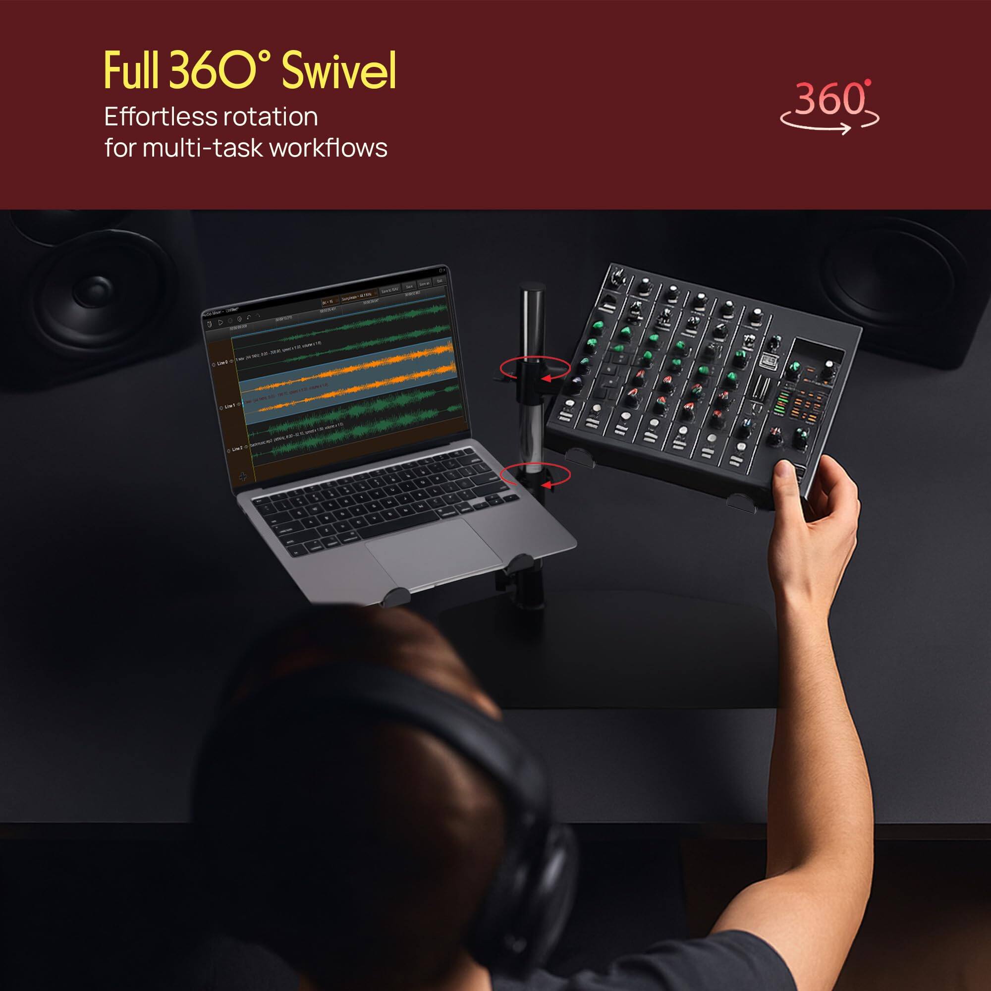 Full 360° Swivel  
Effortless rotation for multi-task workflows