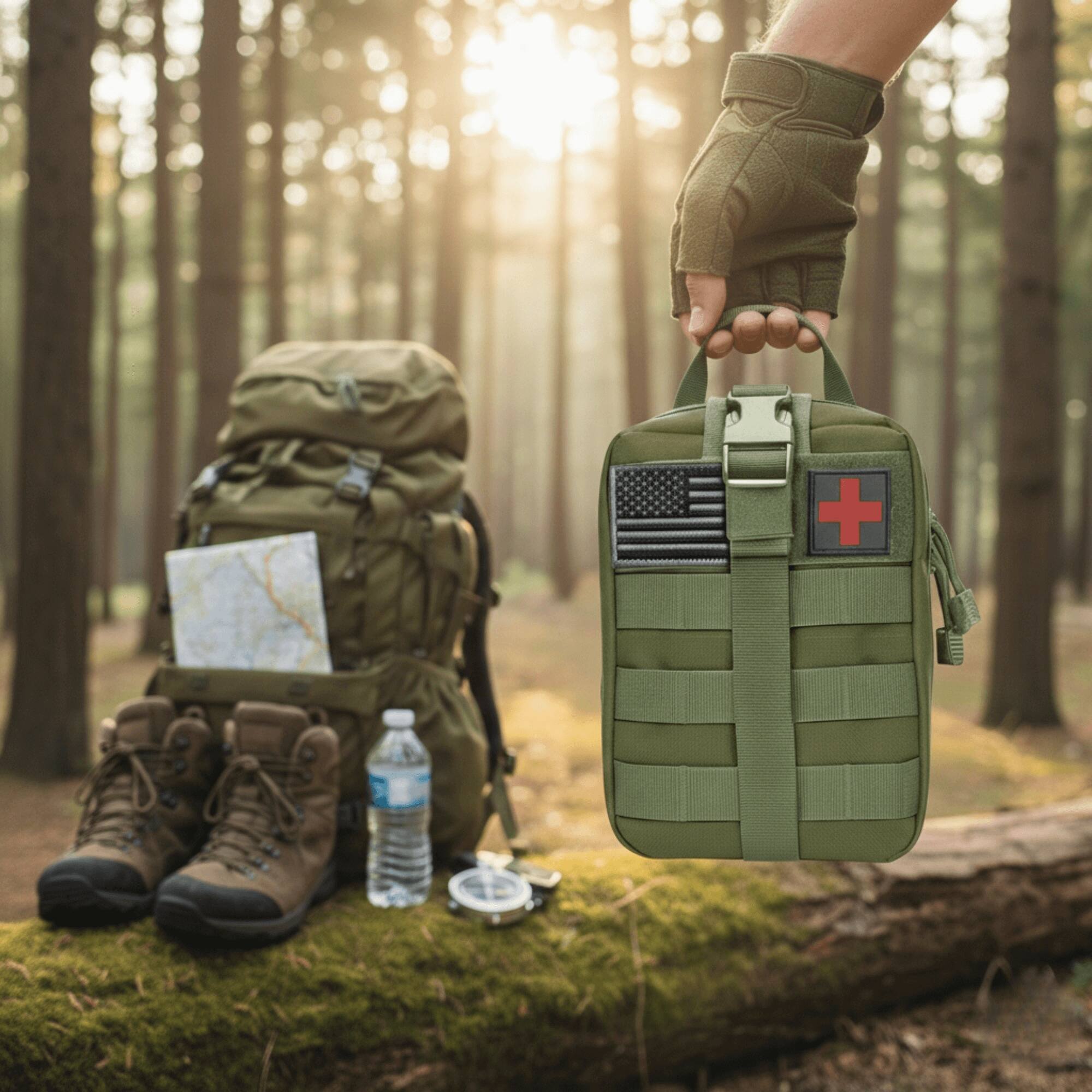 Alt View 4. XGear Tactical - Small Tactical First Aid Bag IFAK Pouch - Army Green.