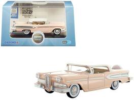 1958 Edsel Citation Top 1/87 (HO) Scale Diecast Model Car by Oxford Diecast - Chalk Pink With Frost White