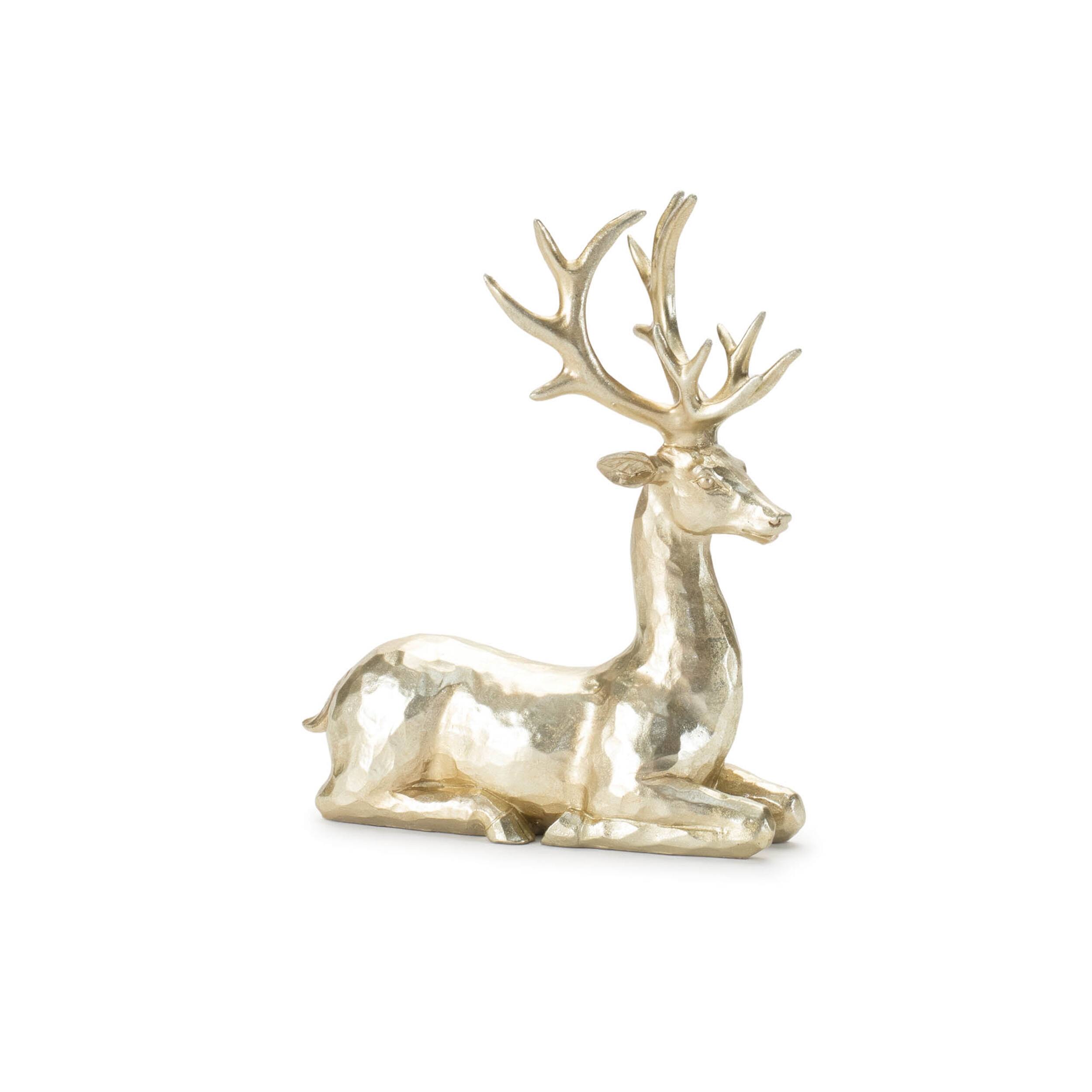 Left. BreeBe - Holiday Deer Figurine (Set of 4) - Gold.