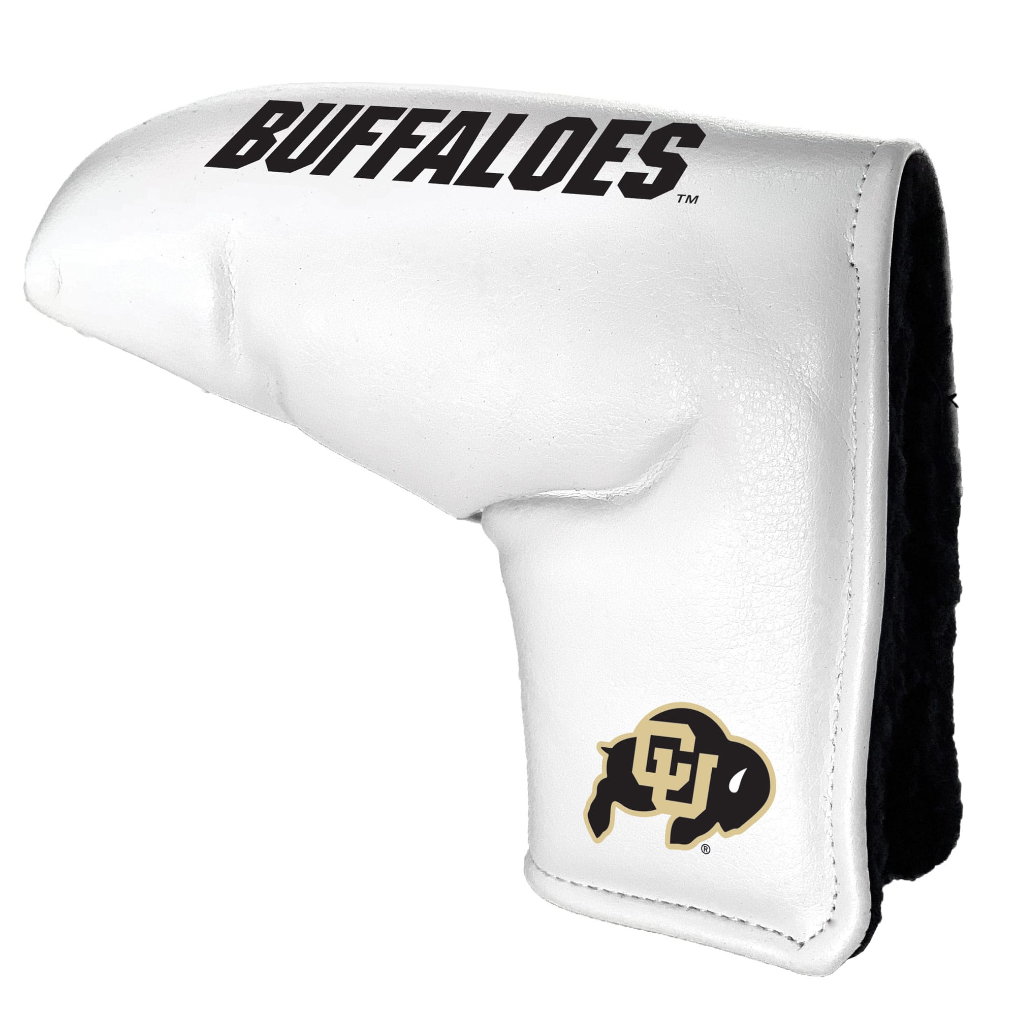 Front. Team Golf - Colorado Buffaloes Tour Blade Putter Cover - White.