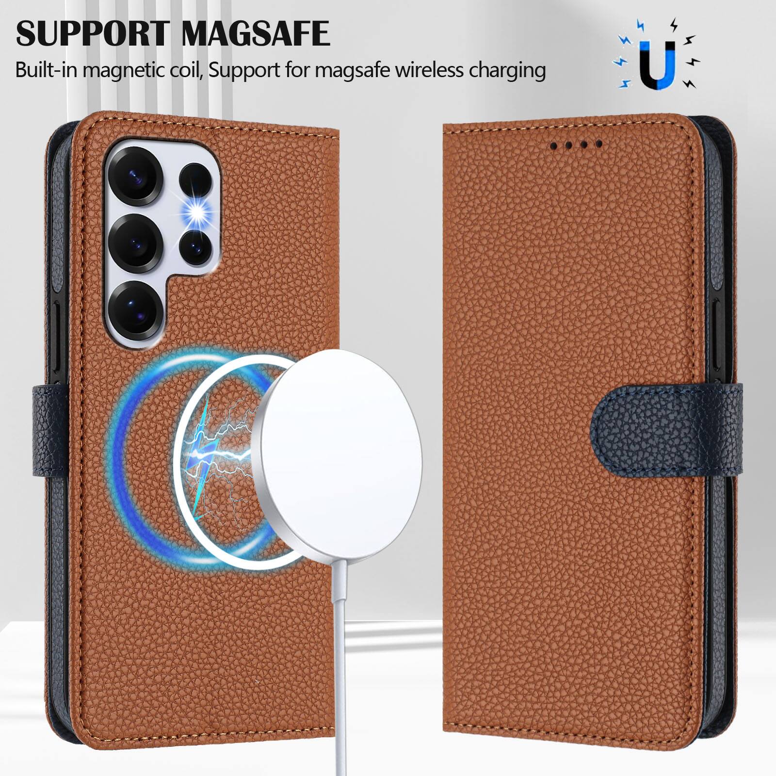 SUPPORT MAGSAFE  
Built-in magnetic coil, Support for magsafe wireless charging