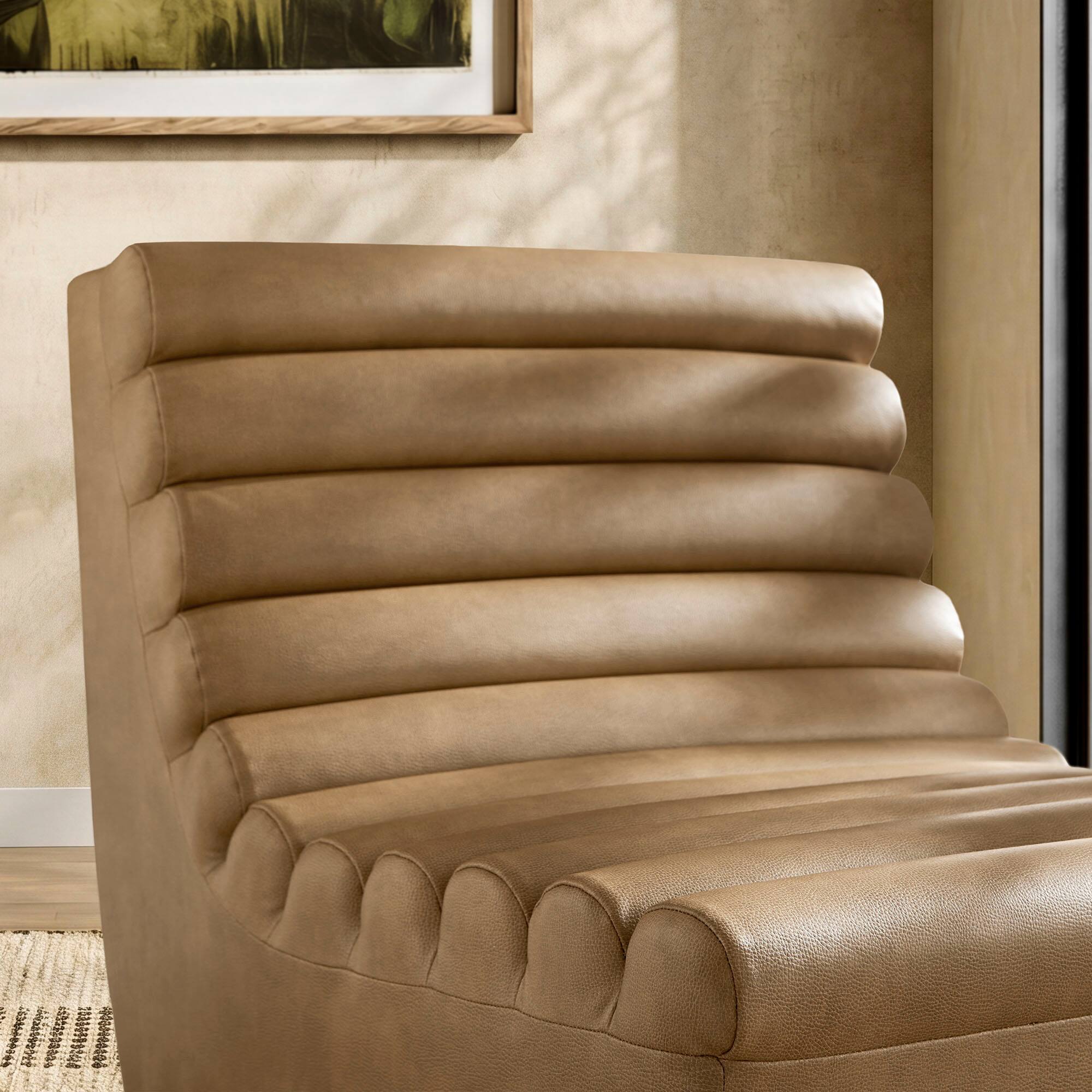 Alt View 1. Modway - Corbin Vegan Leather Armless Accent Chair by Modway - Toast.