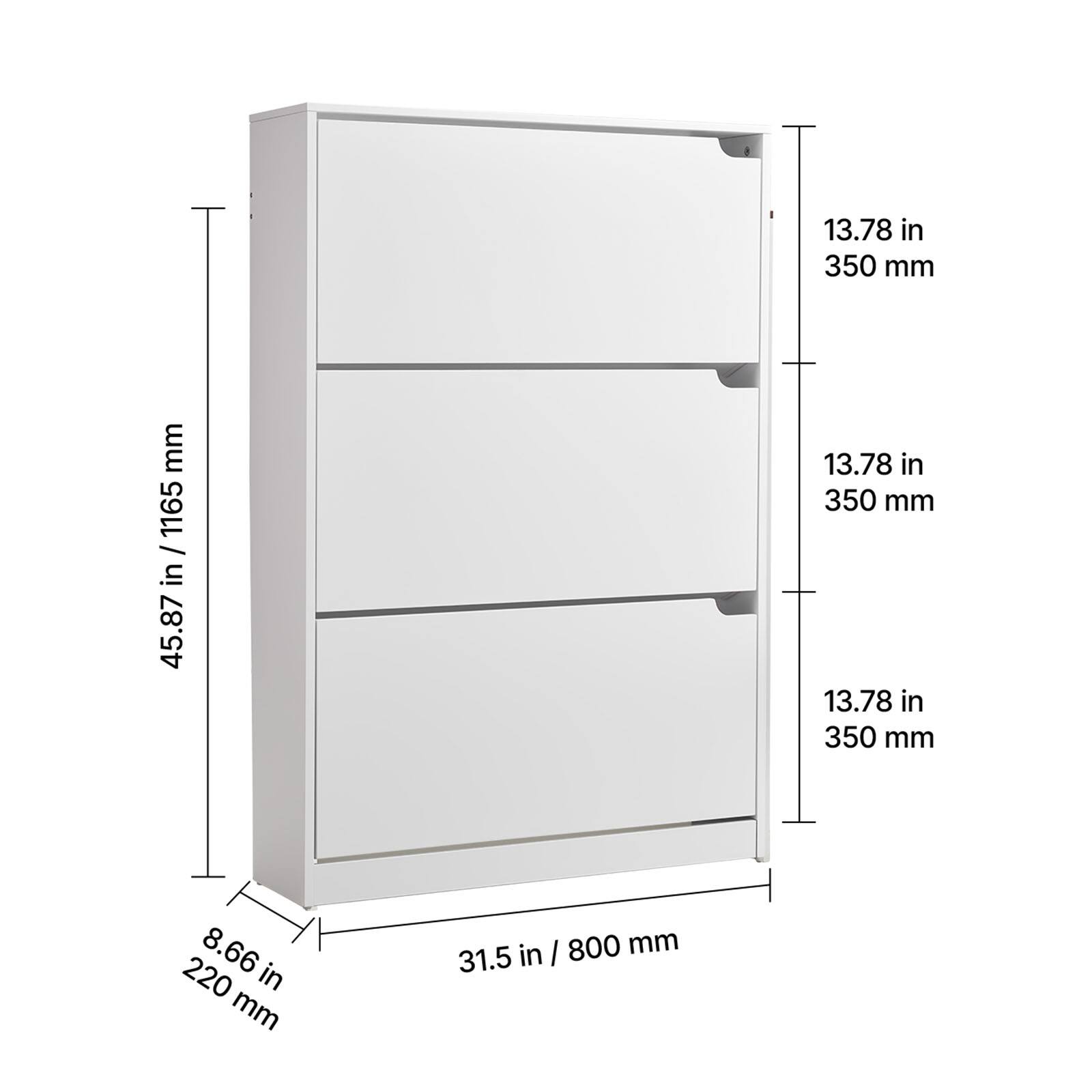 13.78 in / 350 mm  
13.78 in / 350 mm  
13.78 in / 350 mm  
8.66 in / 220 mm  
31.5 in / 800 mm  
45.87 in / 1165 mm