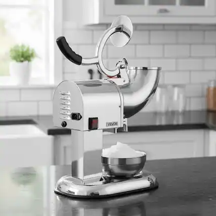 Front. Forest'nSky - Commercial Ice Crusher - 440 lb/hr, 4-Blade Shaved Ice/Snow Cone Maker, 350W Stainless Steel, Silver - Silver.
