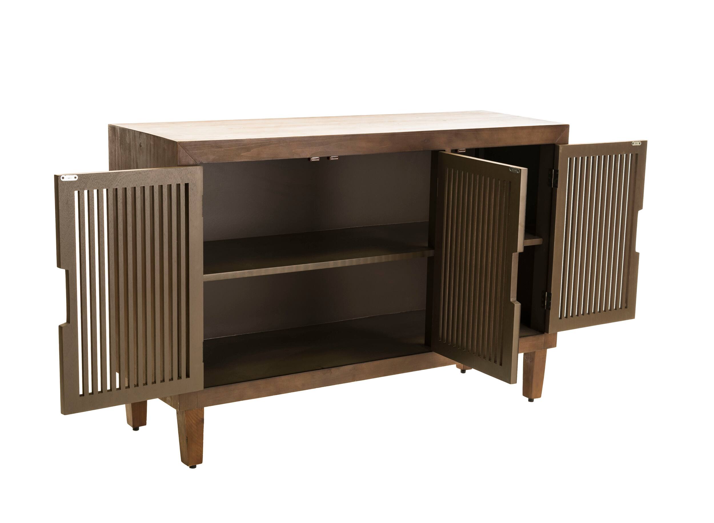 Alt View 12. Adore Decor - Sawyer 3-Door Cabinet - Brown.