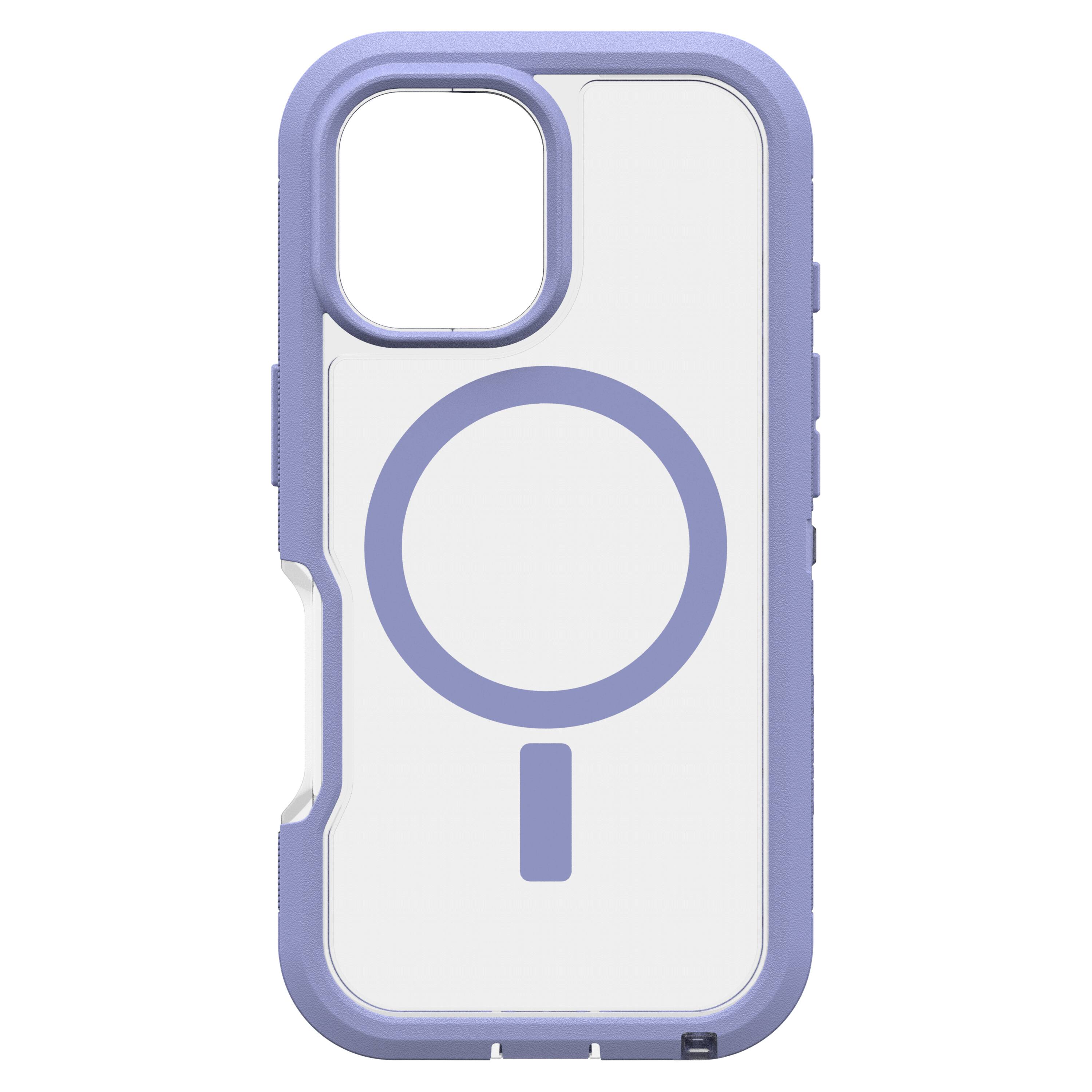 Angle. OtterBox - Defender Series Pro XT Hard Shell for MagSafe for Apple iPhone 16 - Lavender Haze.